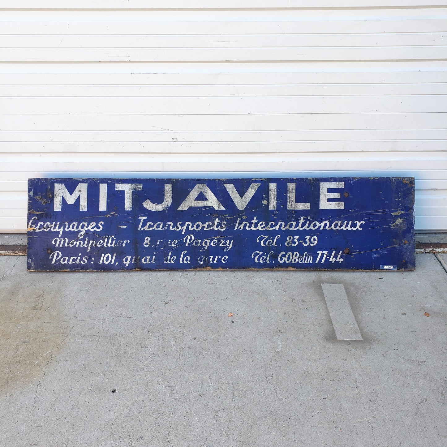 Blue Wooden Sign - “Mitjavile”