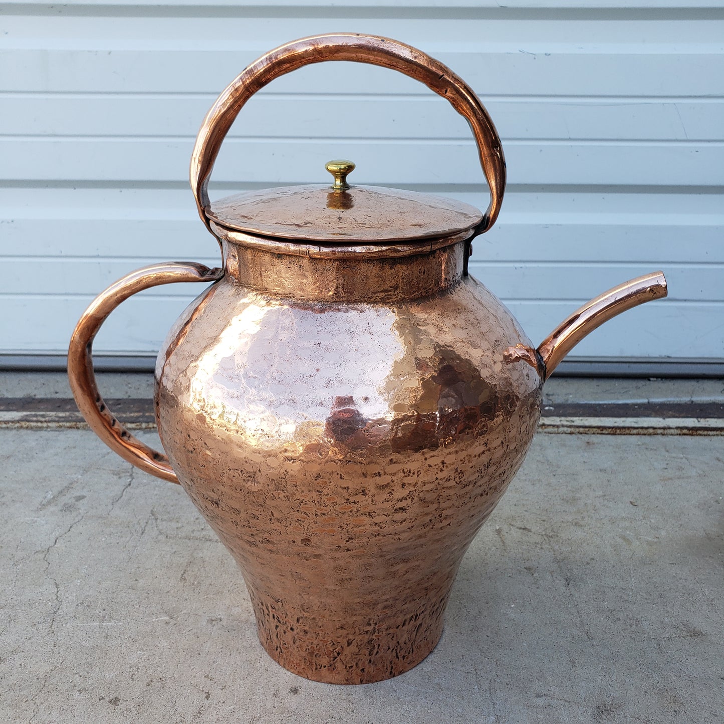 Antique French Copper Lidded Kettle