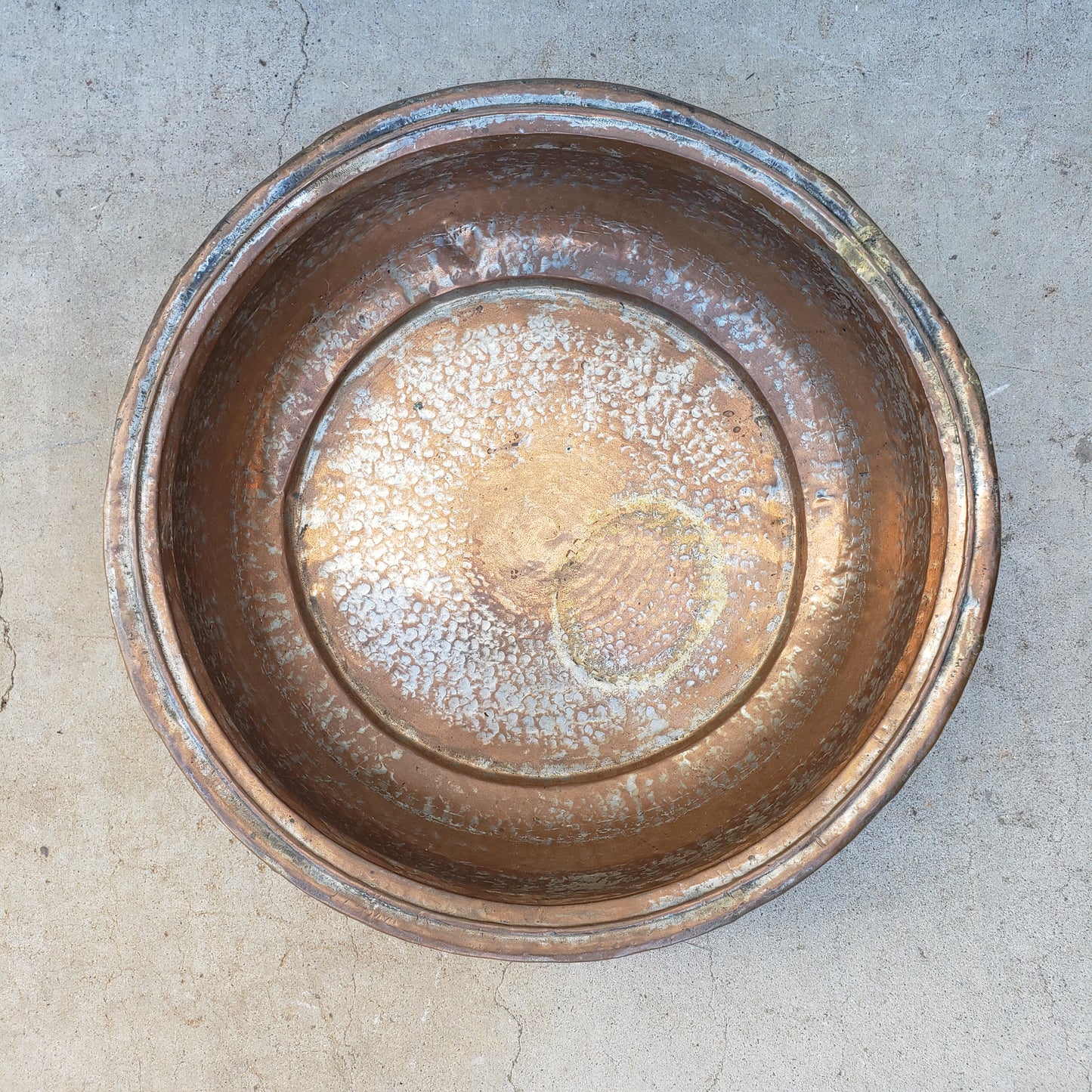 Antique French Hammered Copper Jam Pot