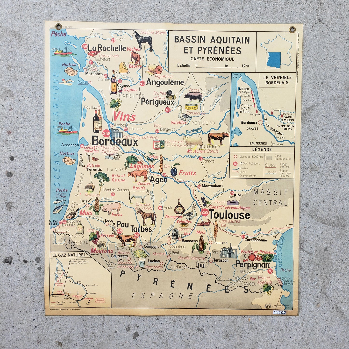 Bassin Aquitain Et Pyrenees / Alpes Jura Plaine Double Sided Map