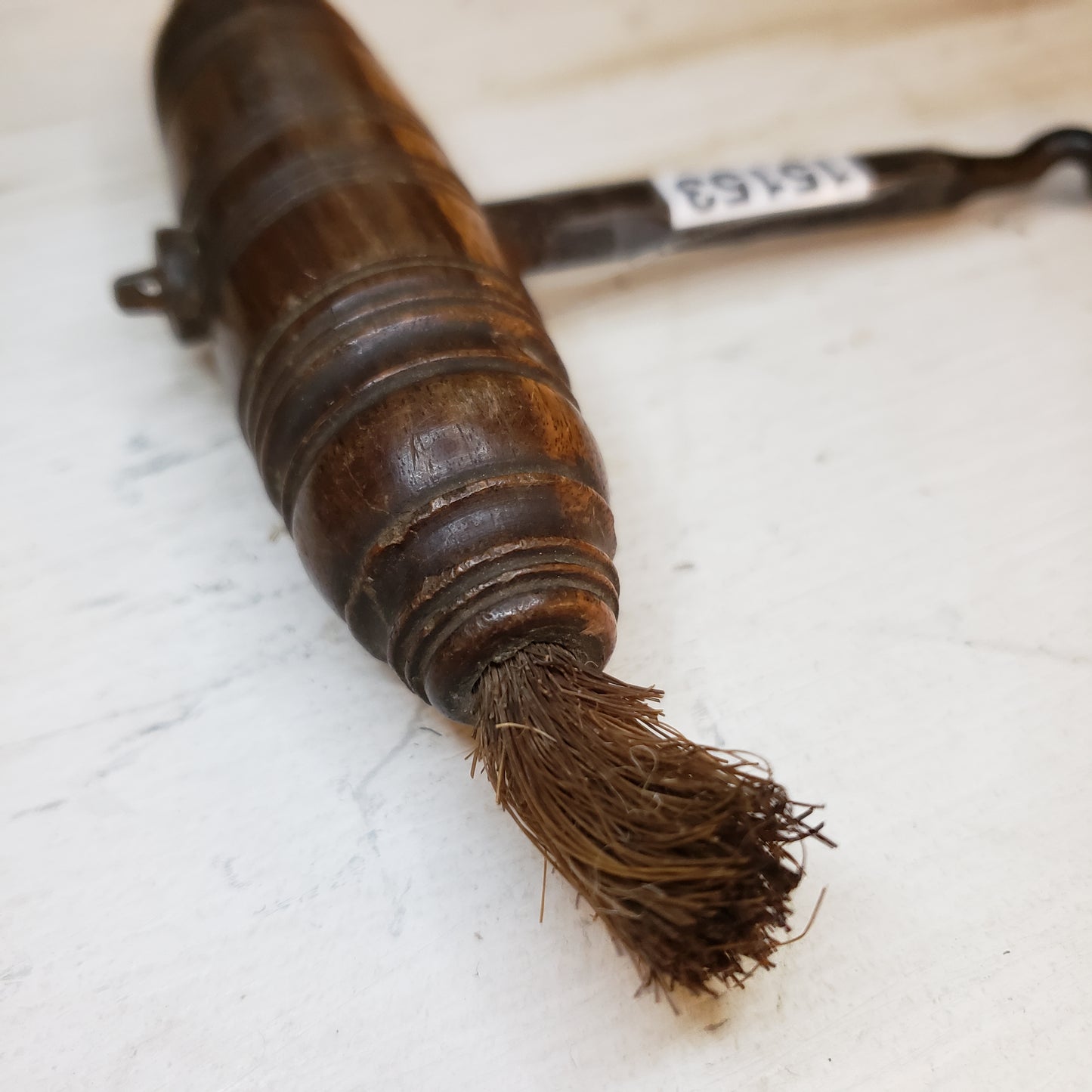 Antique French Wine Corkscrew with Brush