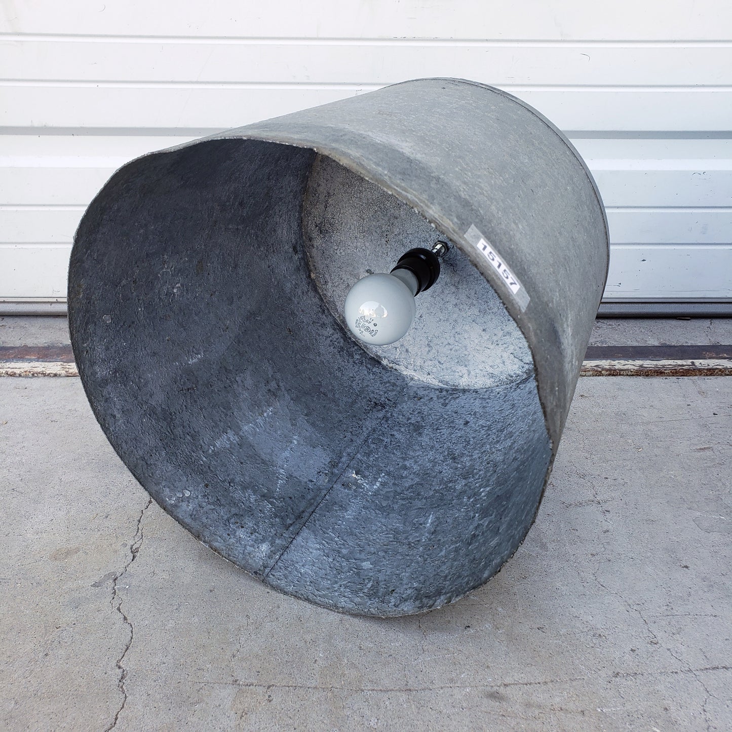 Repurposed Galvanized Bucket Light
