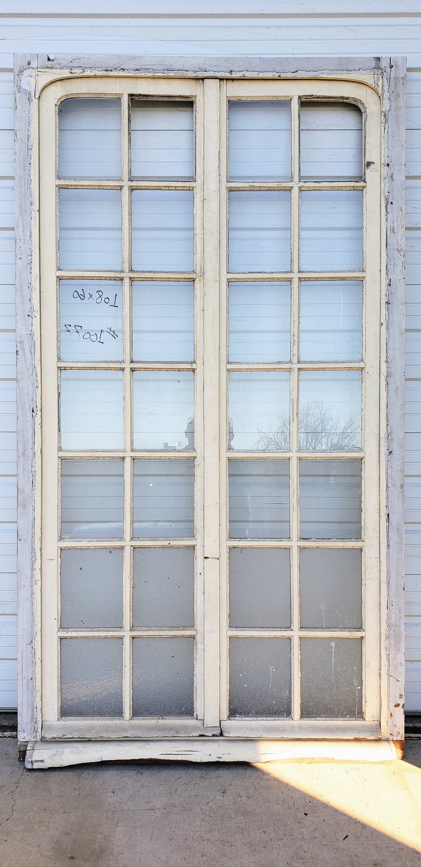 Pair of 14 Lite White French Antique Doors
