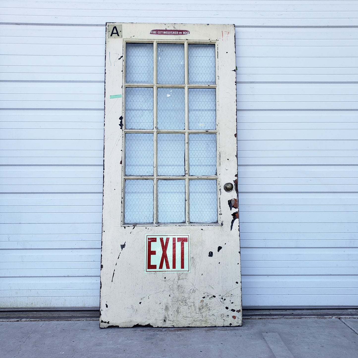 Single Steel Industrial Metal Door with Chickenwire Glass