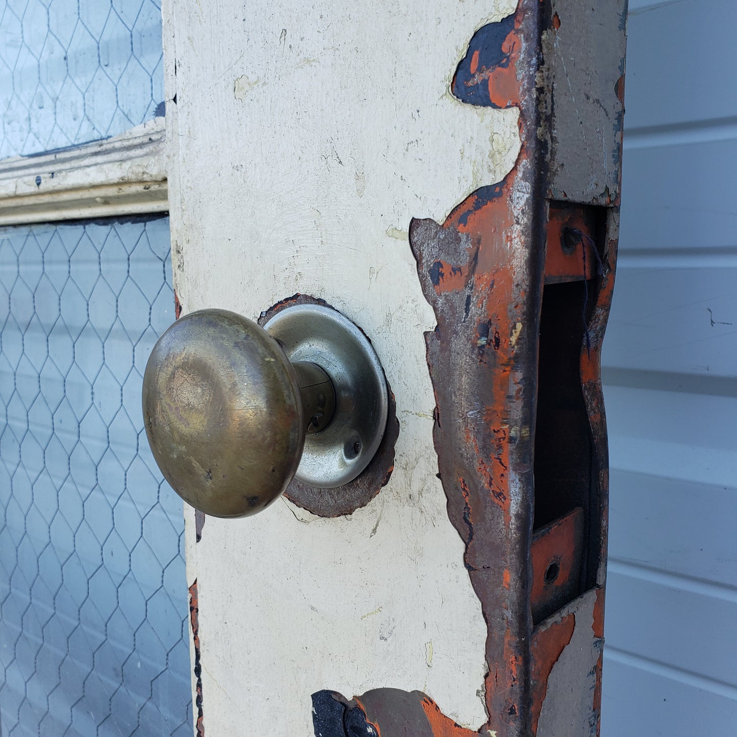 Single Steel Industrial Metal Door with Chickenwire Glass