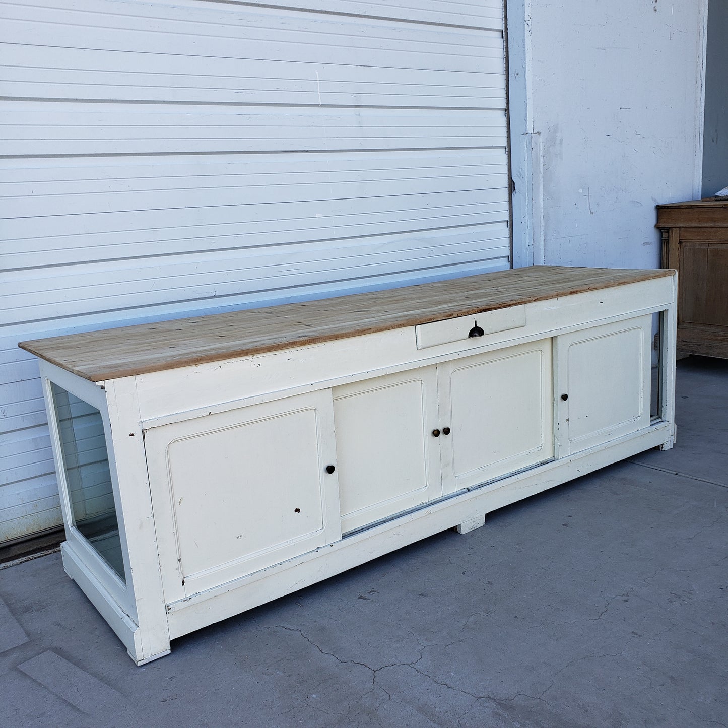 French Painted Antique Retail Display Case