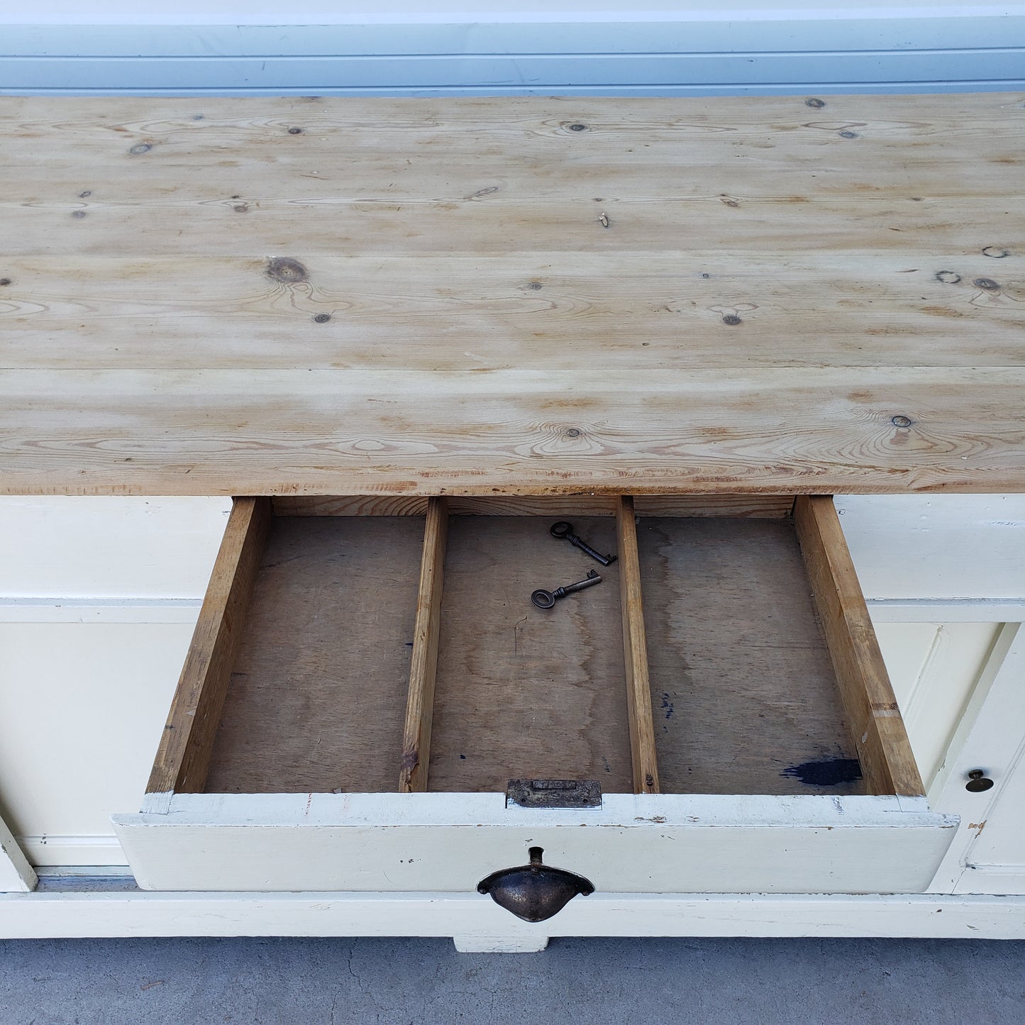 French Painted Antique Retail Display Case