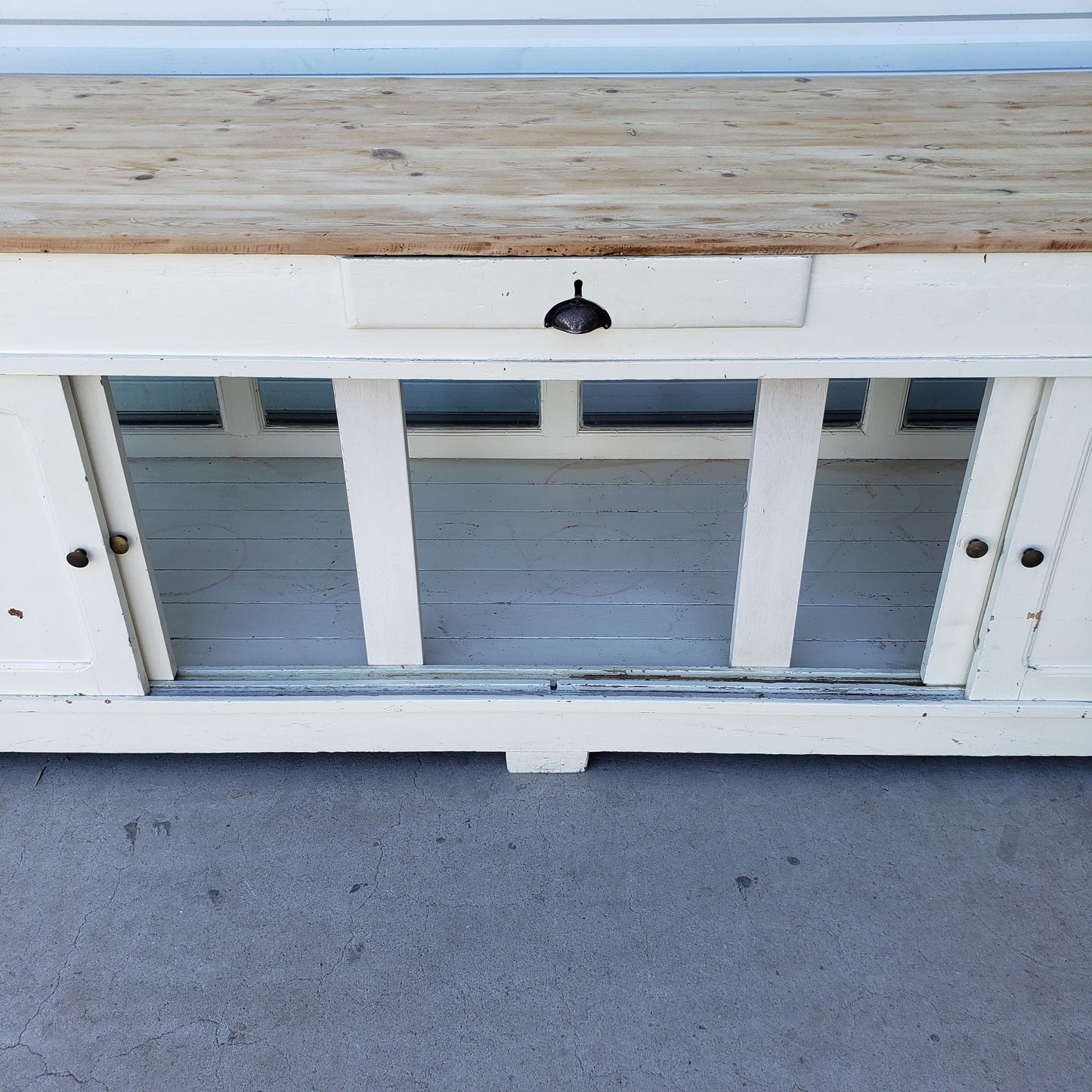 French Painted Antique Retail Display Case