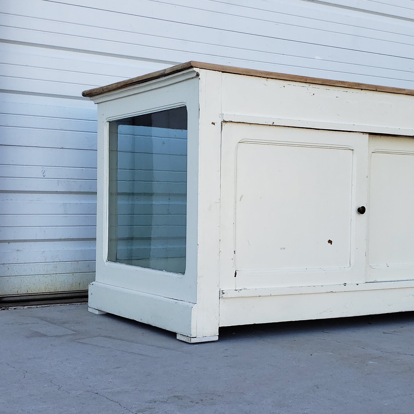 French Painted Antique Store Display Counter