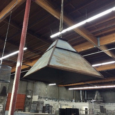 Repurposed Architectural Zinc Element Pendant Light