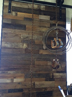 Reclaimed Barnwood Single Sliding Barn Door with Hardware