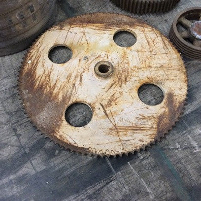 Gear, iron, 5' diam with 4 holes