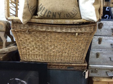 Low, Wide Wicker Basket – Antiquities Warehouse