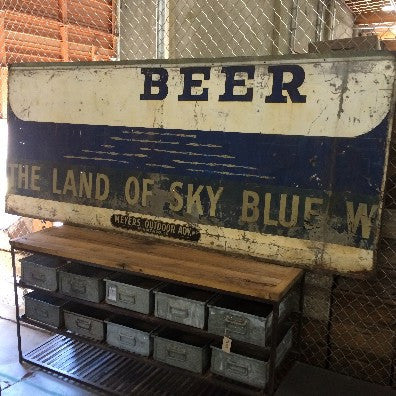 Beer, The Land of Sky Blue Metal Sign