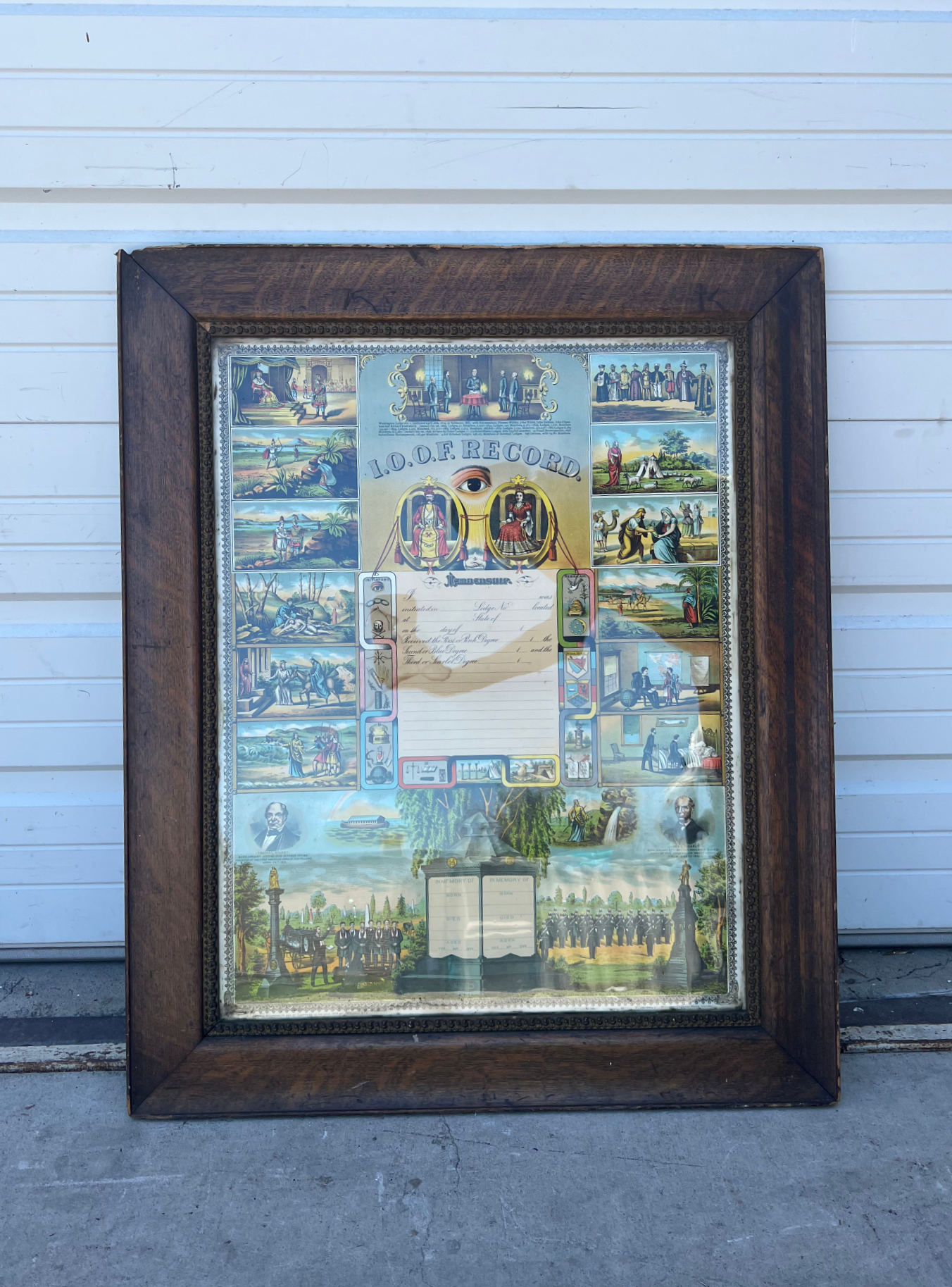 Oddfellows Sign in Oak Frame