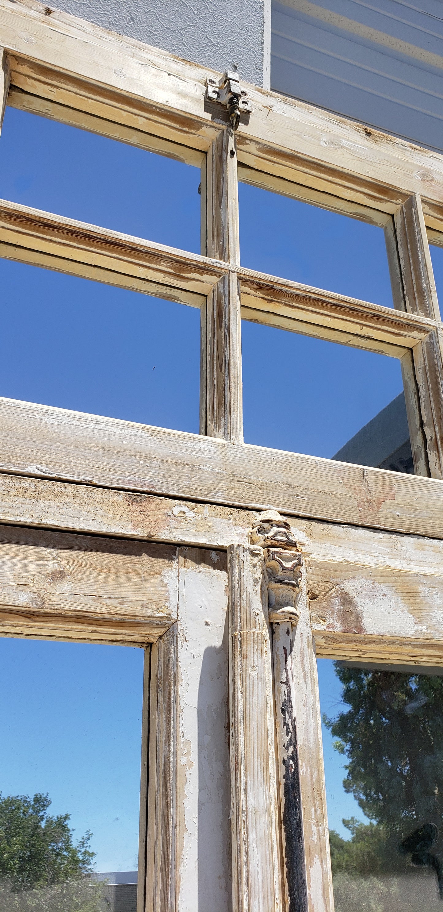 28 Pane Repurposed Wood Mirrored Rectangle Windows