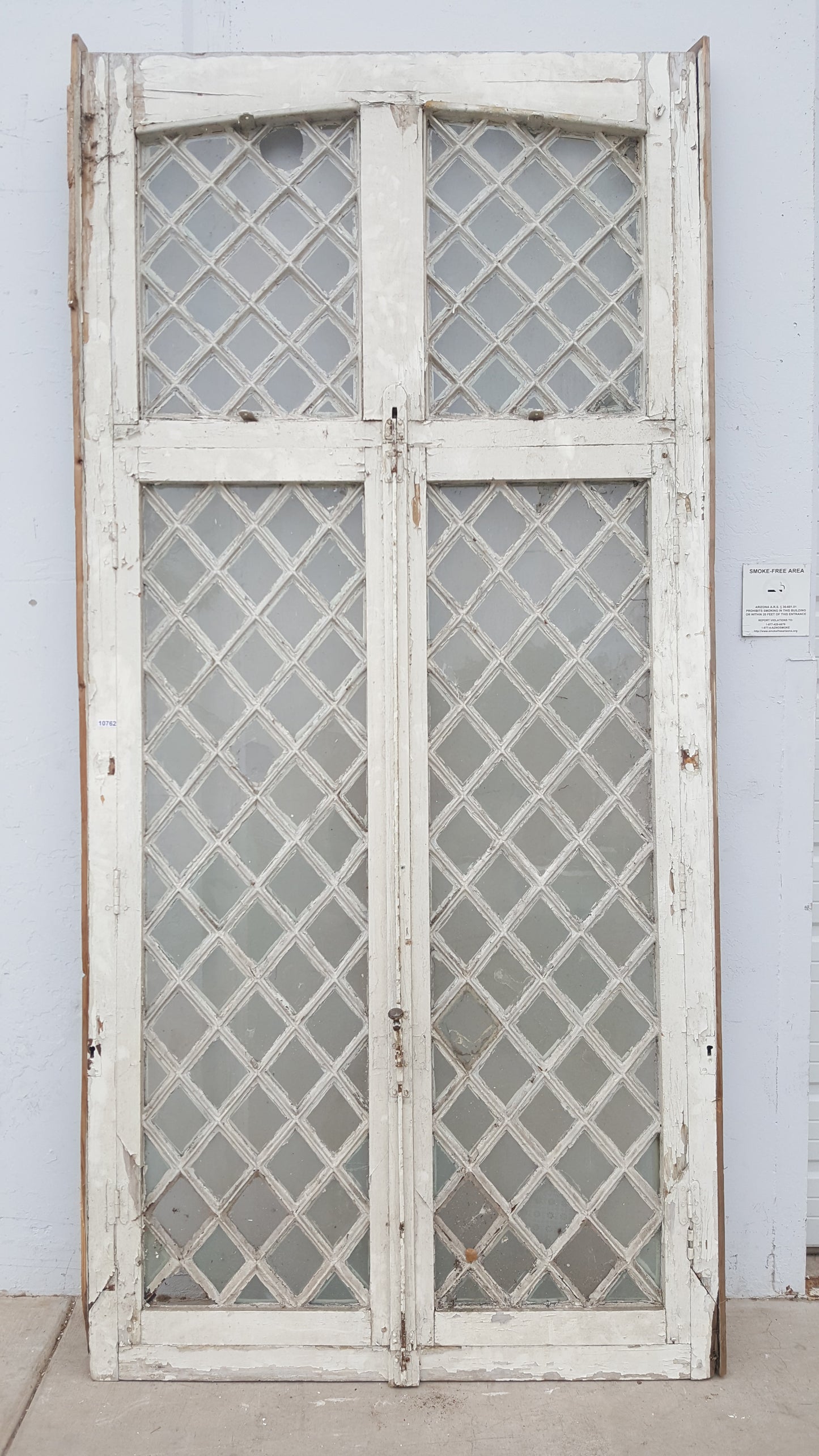 Rectangle 4 Pane White Wood Criss Cross Windows
