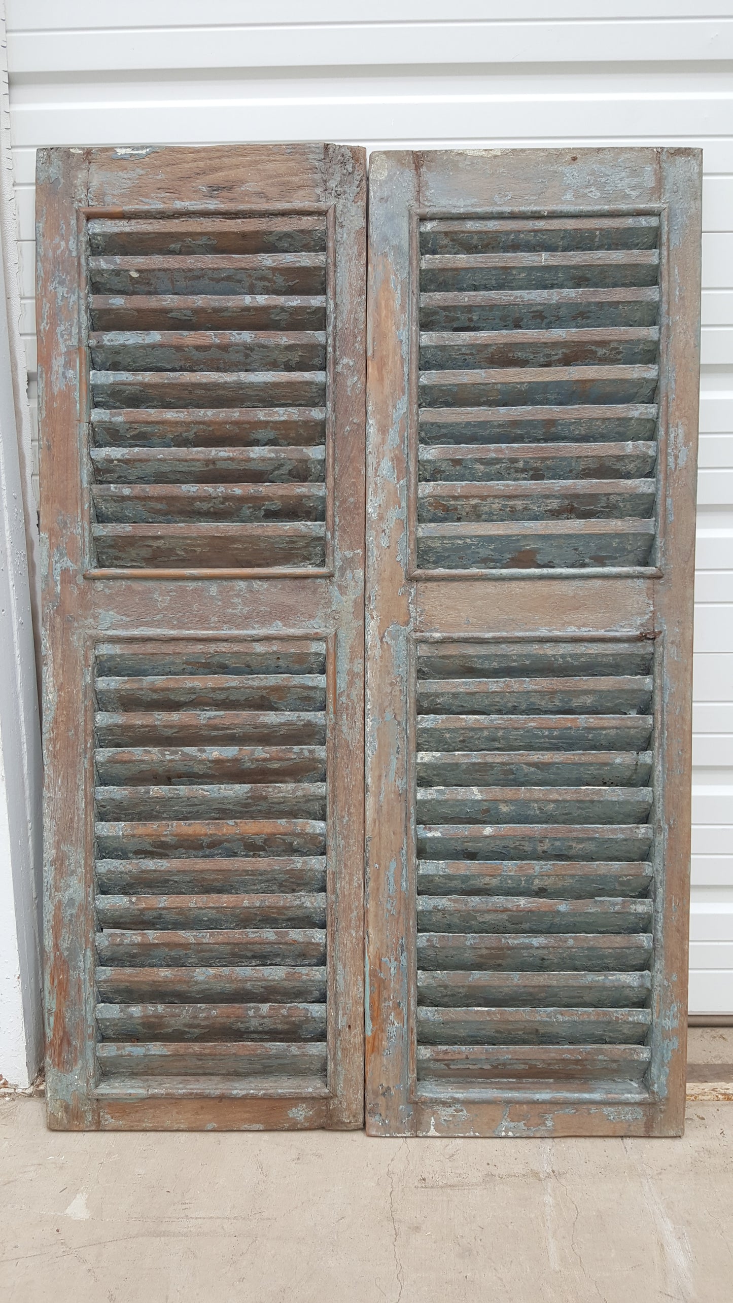 Pair of Blue Wood Shutters