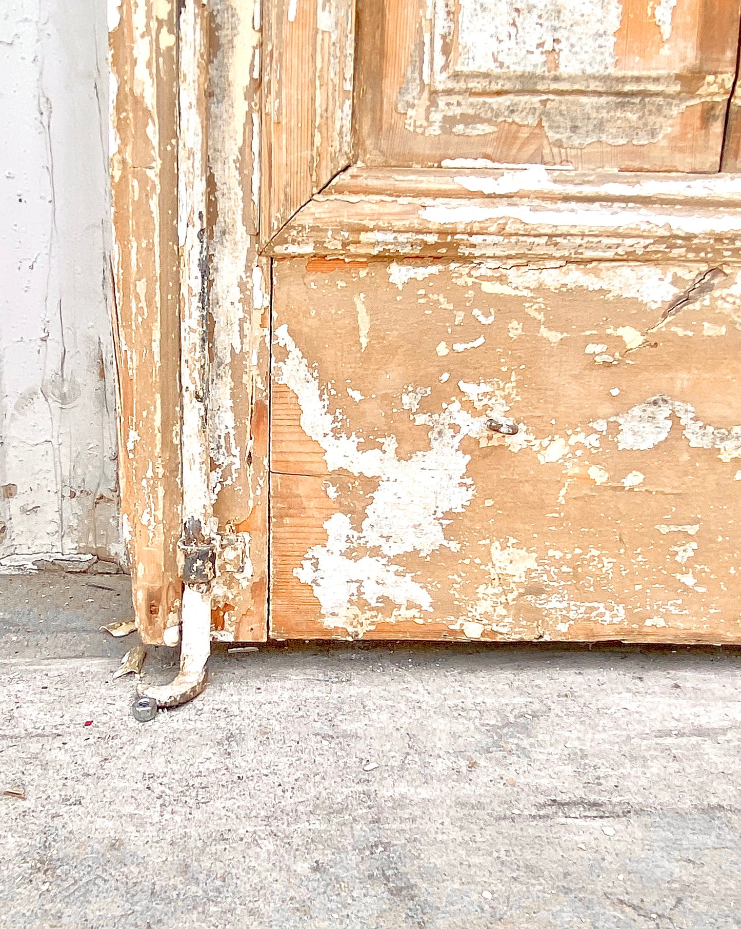 Pair of 4 Lite Stripped Wood French Antique Doors