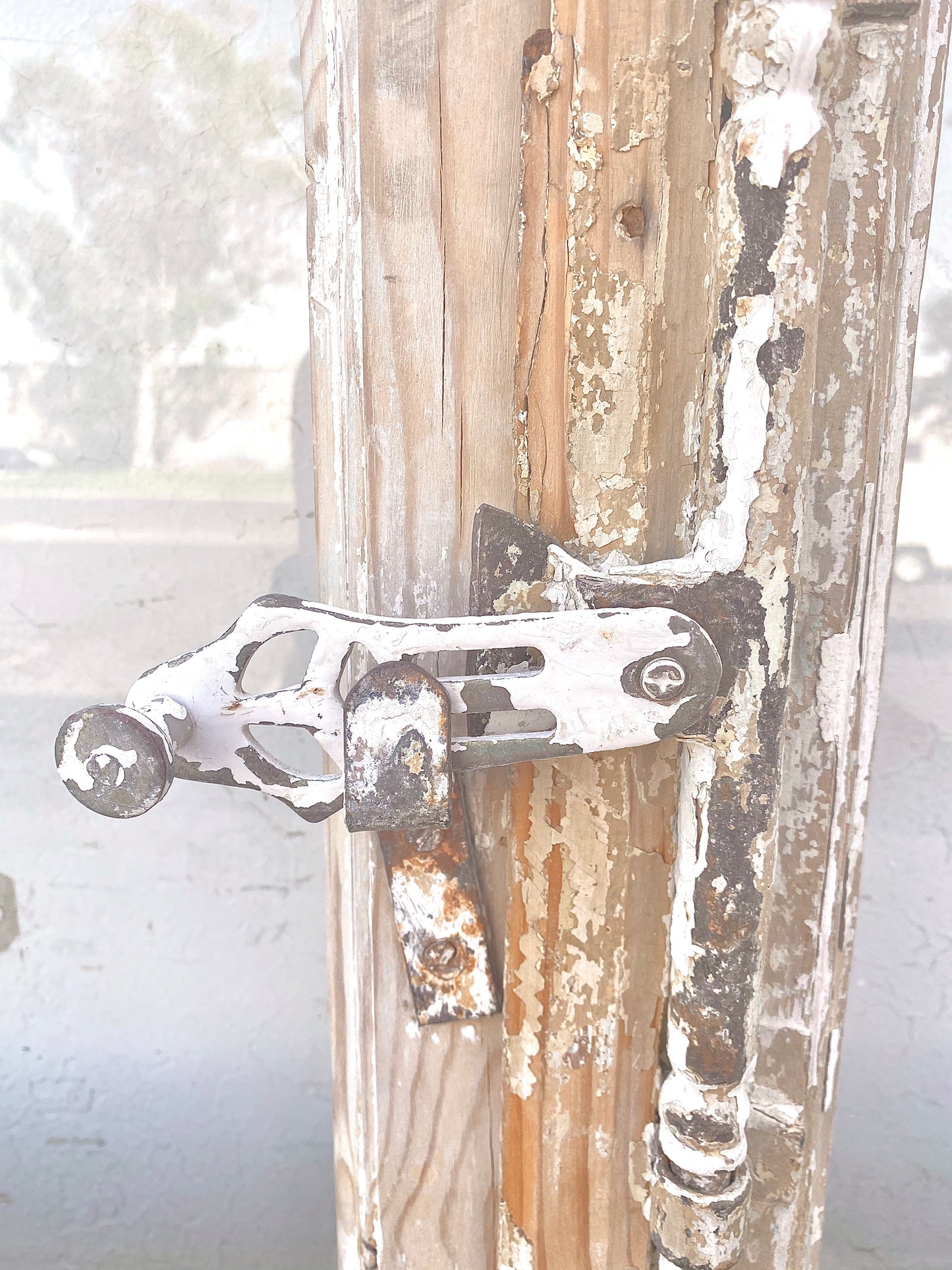 Pair of 4 Lite Stripped Wood French Antique Doors