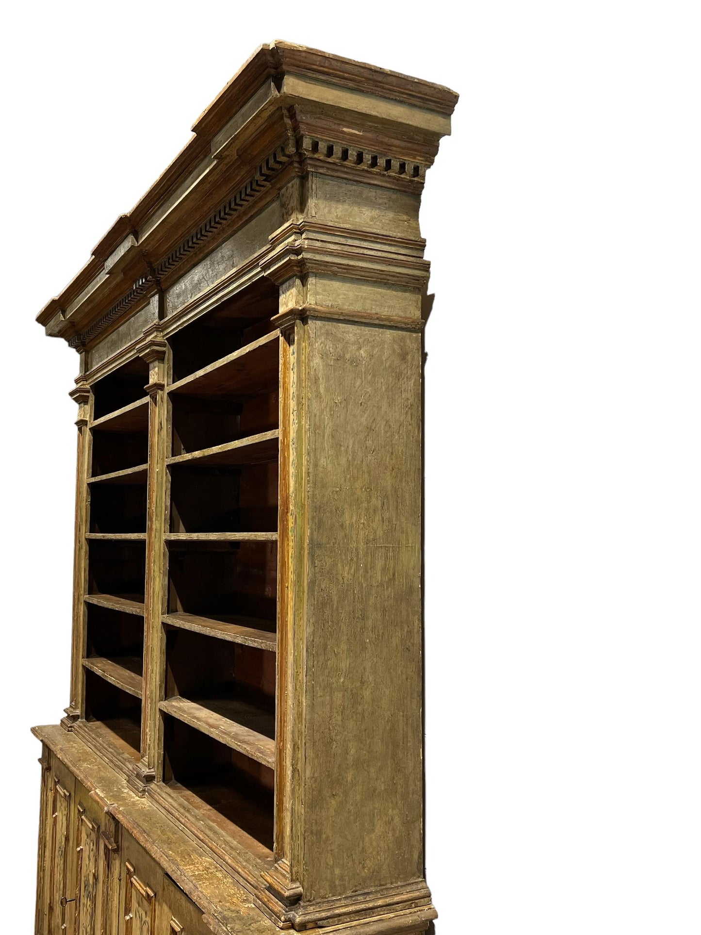 18th C. Italian Painted Antique Display Cabinet