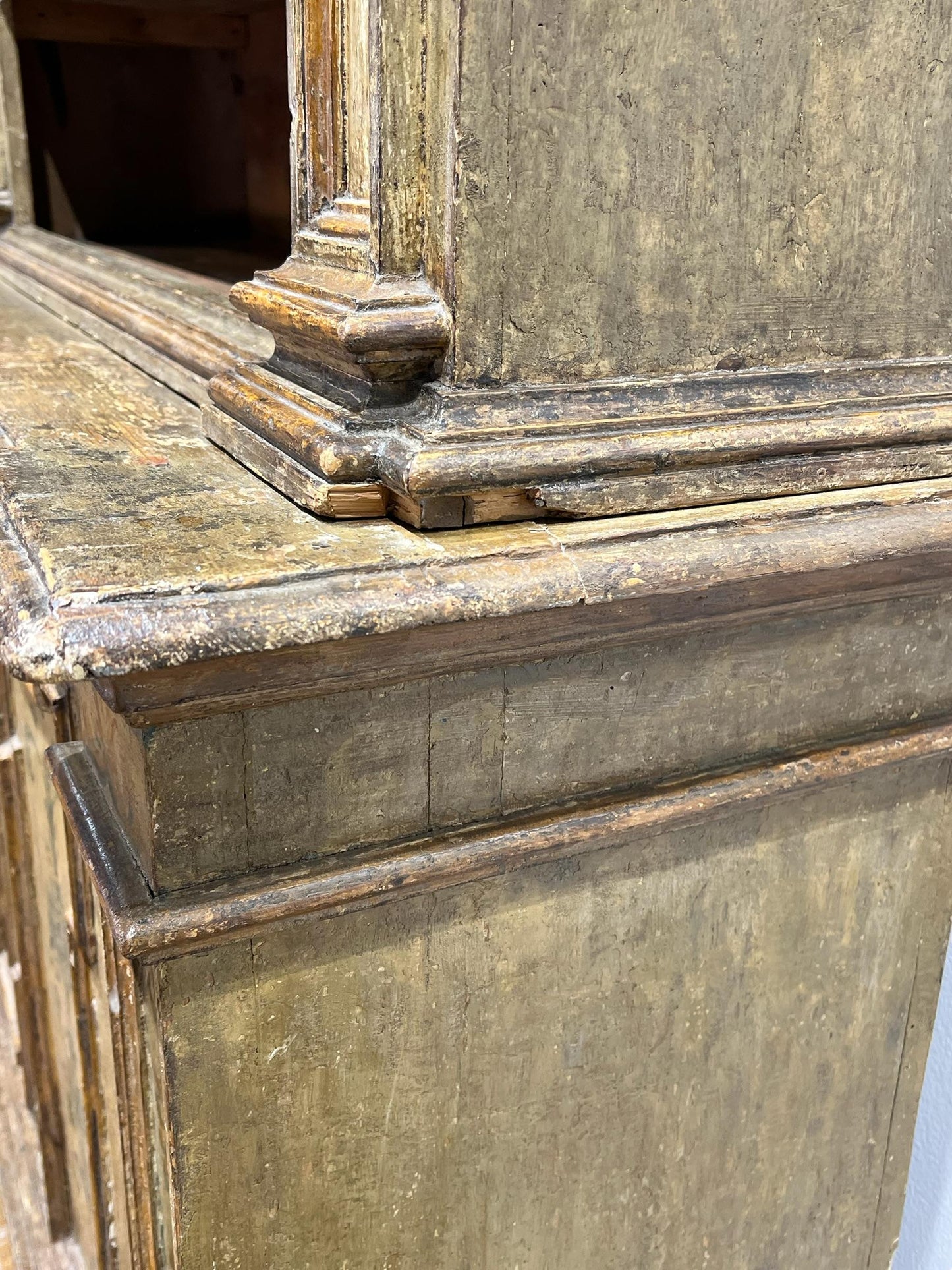 18th C. Italian Painted Antique Display Cabinet