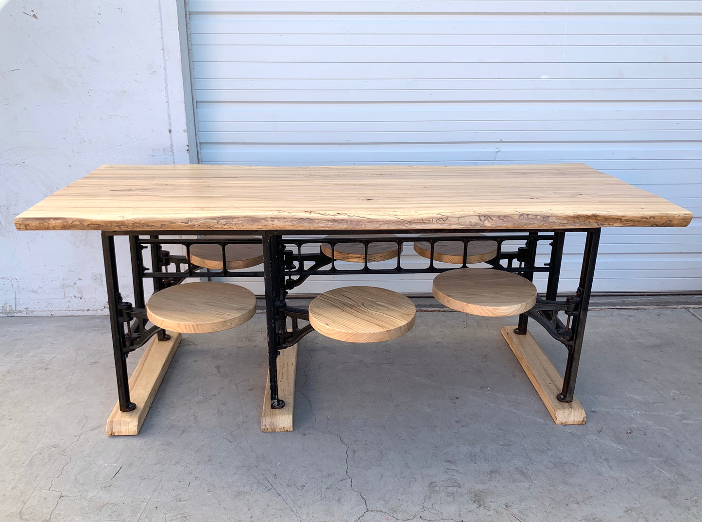 Live Edge Swivel Seat Dining Table