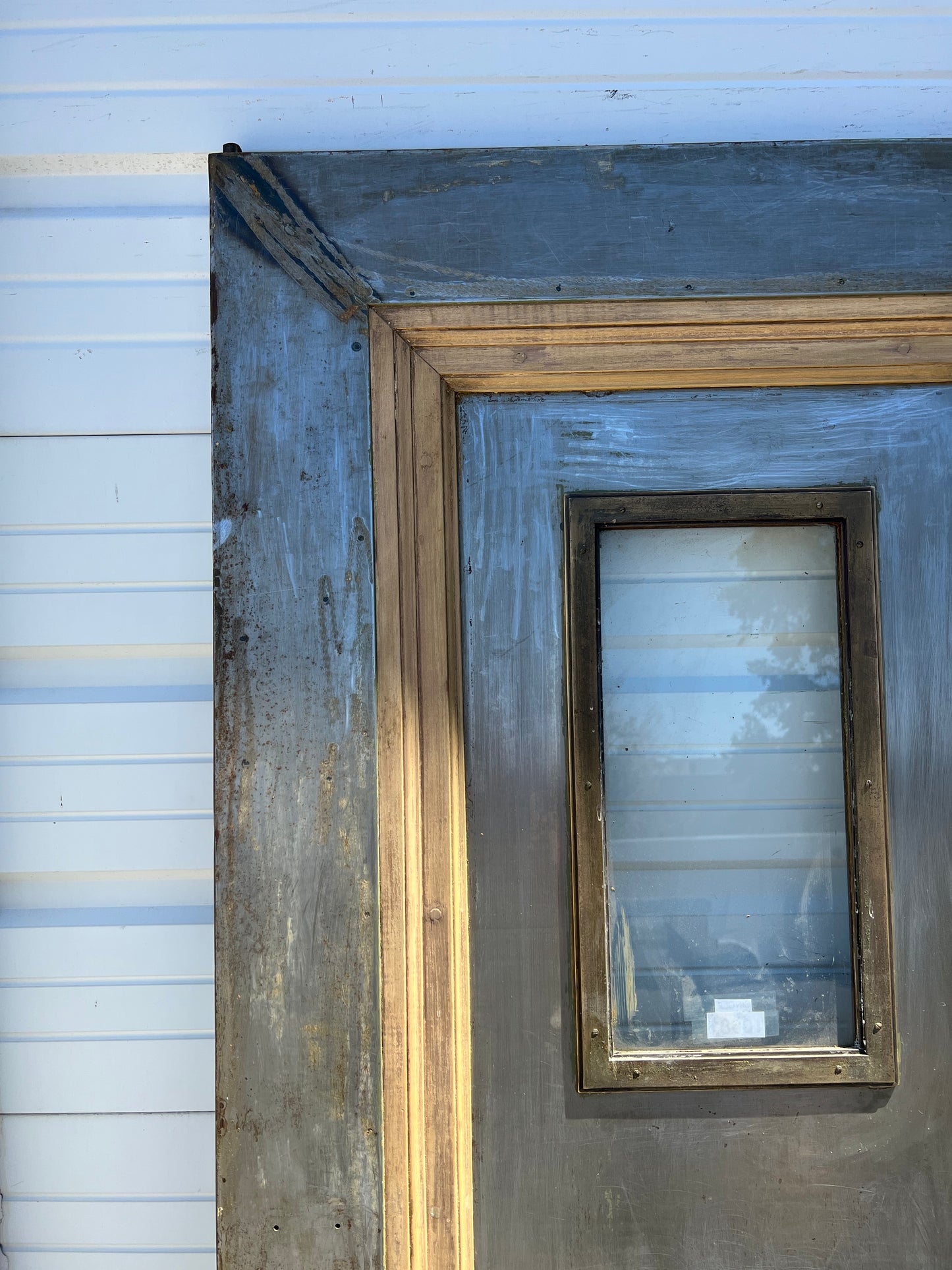 Stripped 3 Panel Single Metal Fire Door