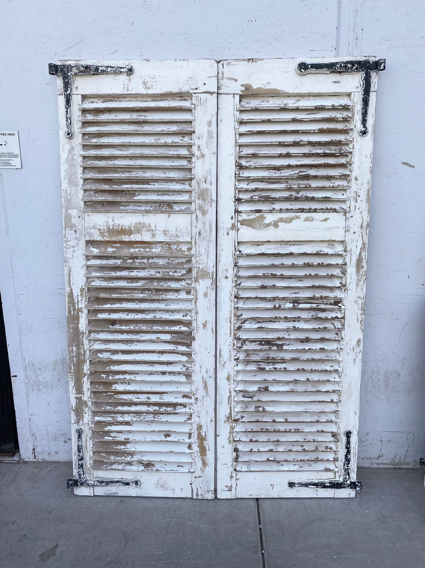 Pair of Medium White Painted Shutters