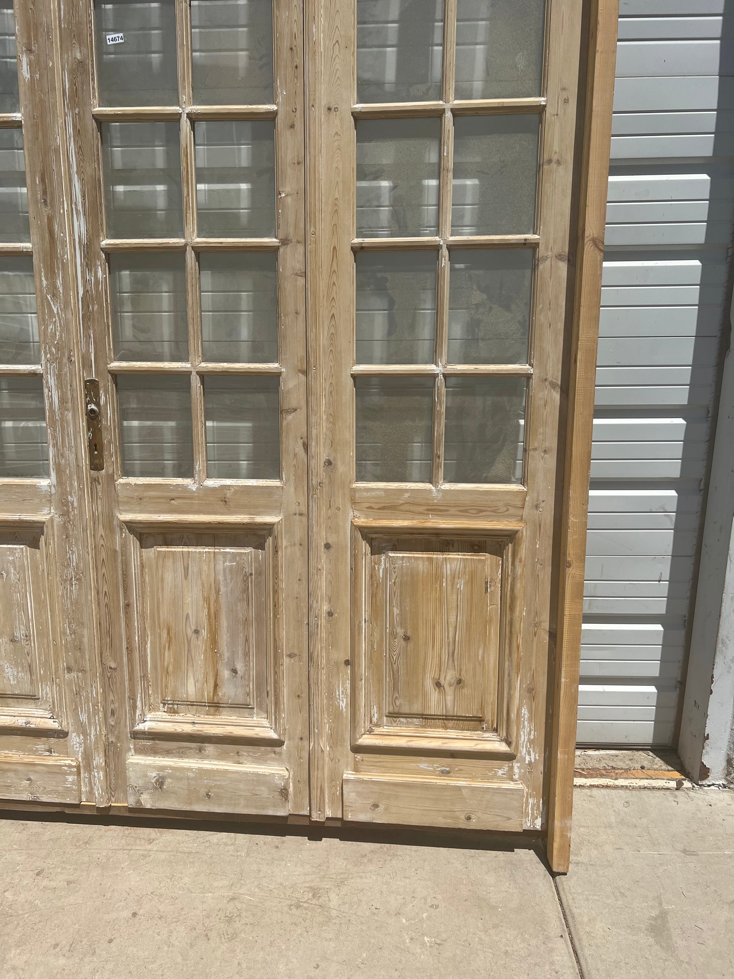 Set of Four Washed Antique Doors w/Curved Transom