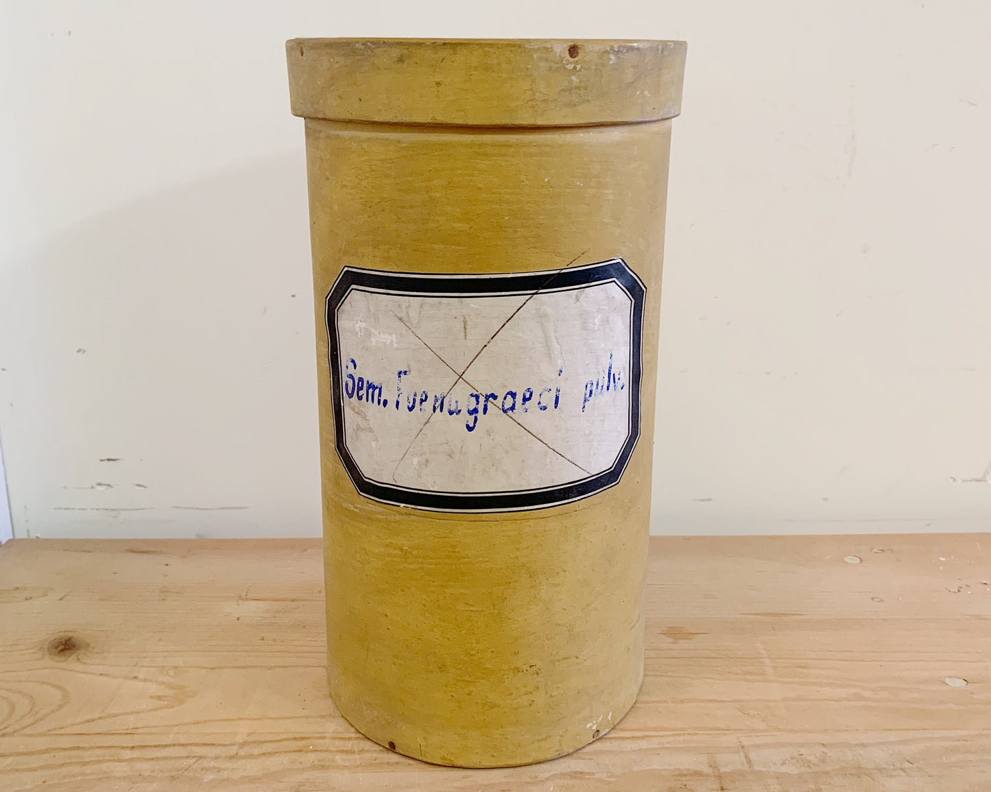 Antique Yellow Herb Canister