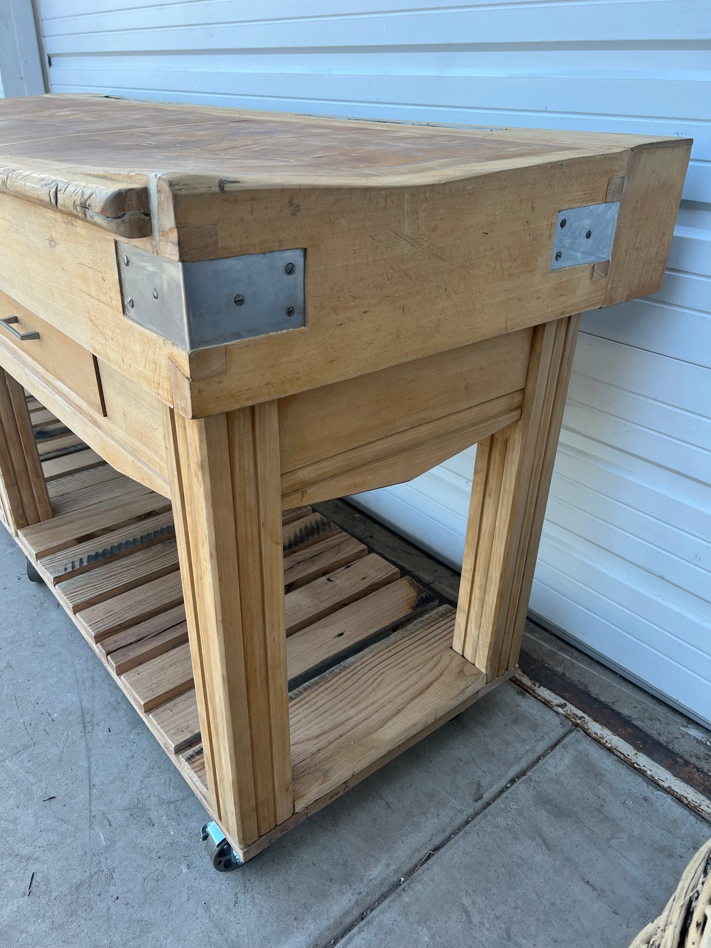 2 Drawer Butcher Block Table