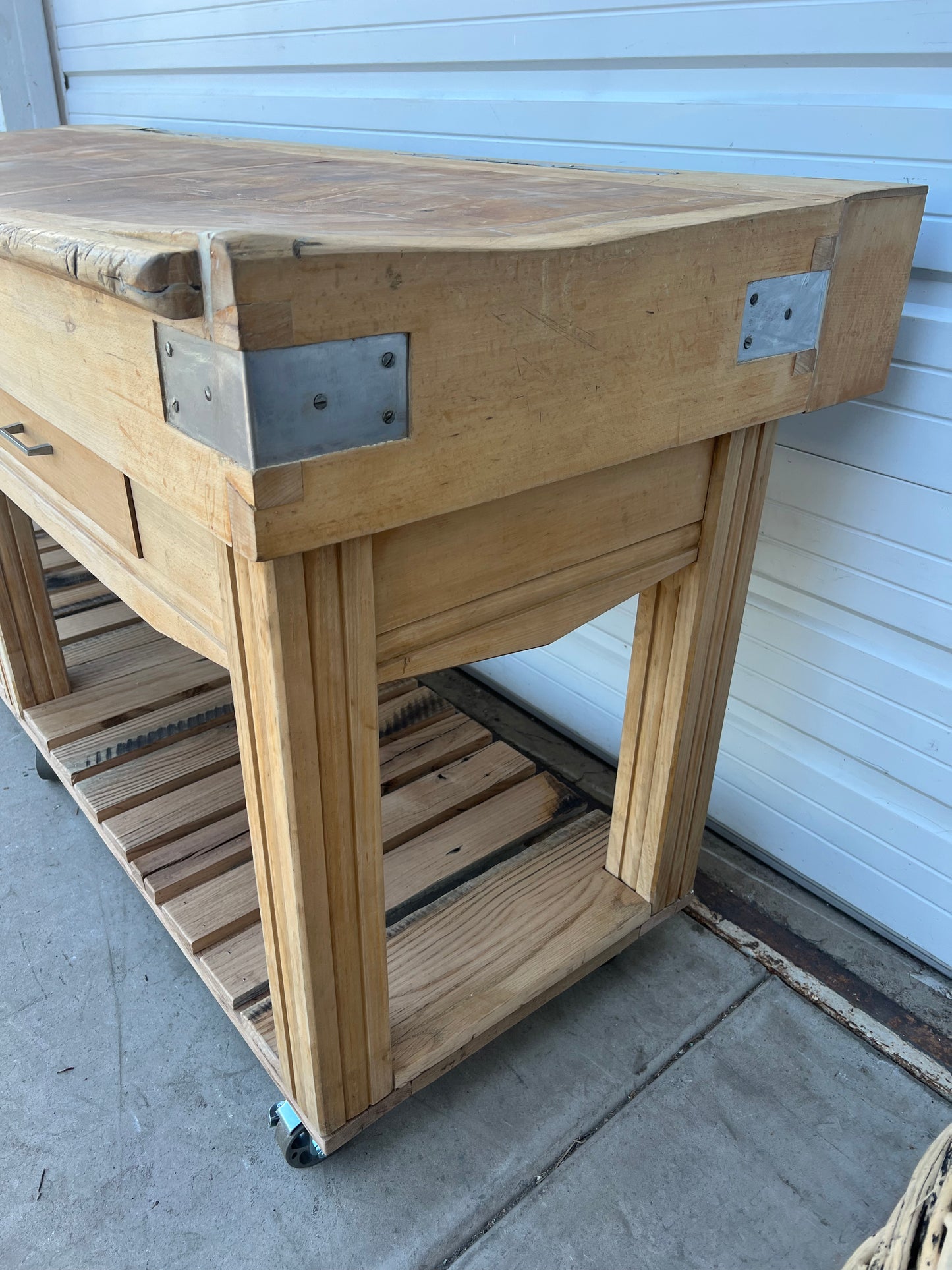 2 Drawer Butcher Block Table
