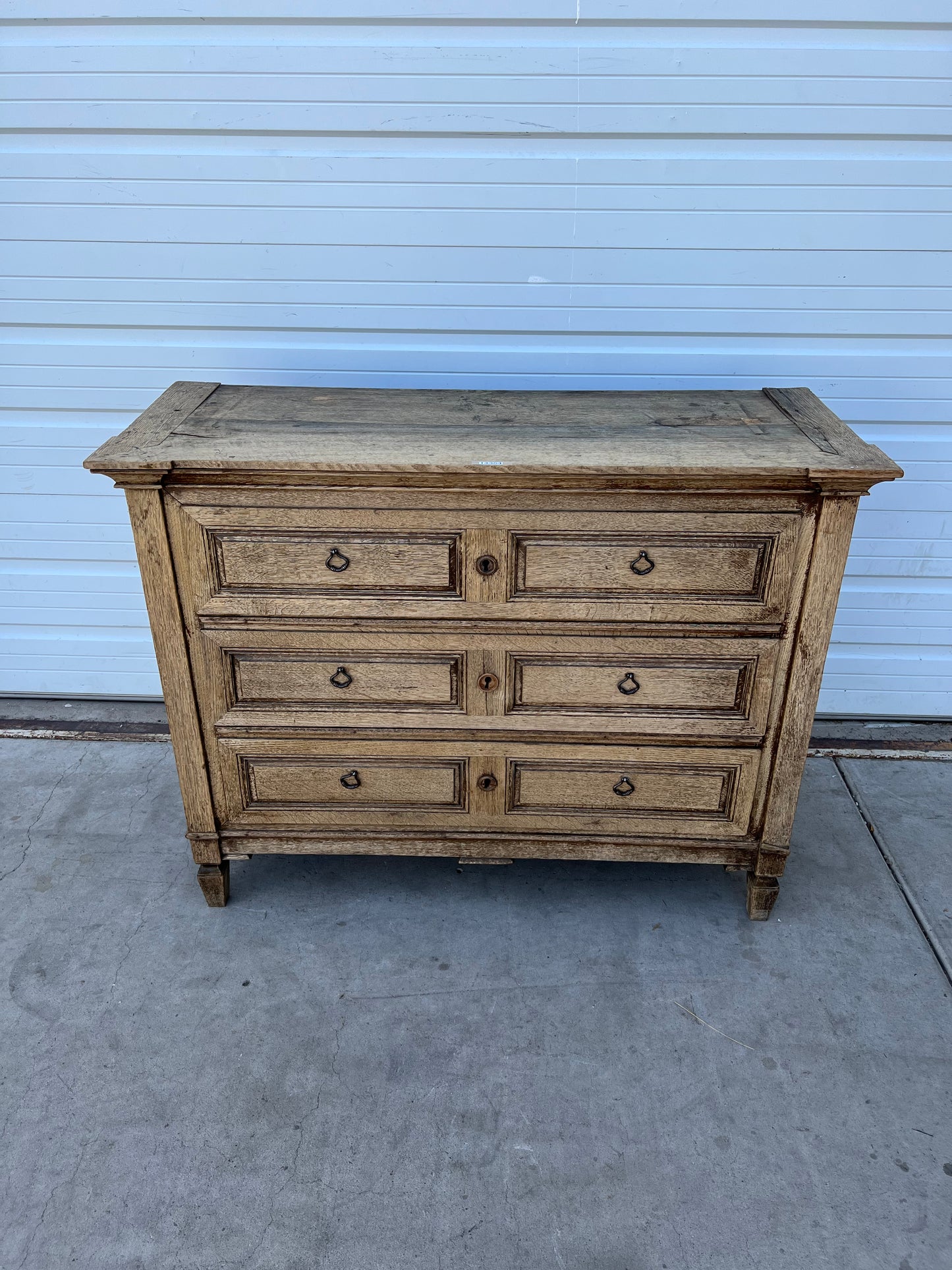 Bleached French Antique Commode / Dresser