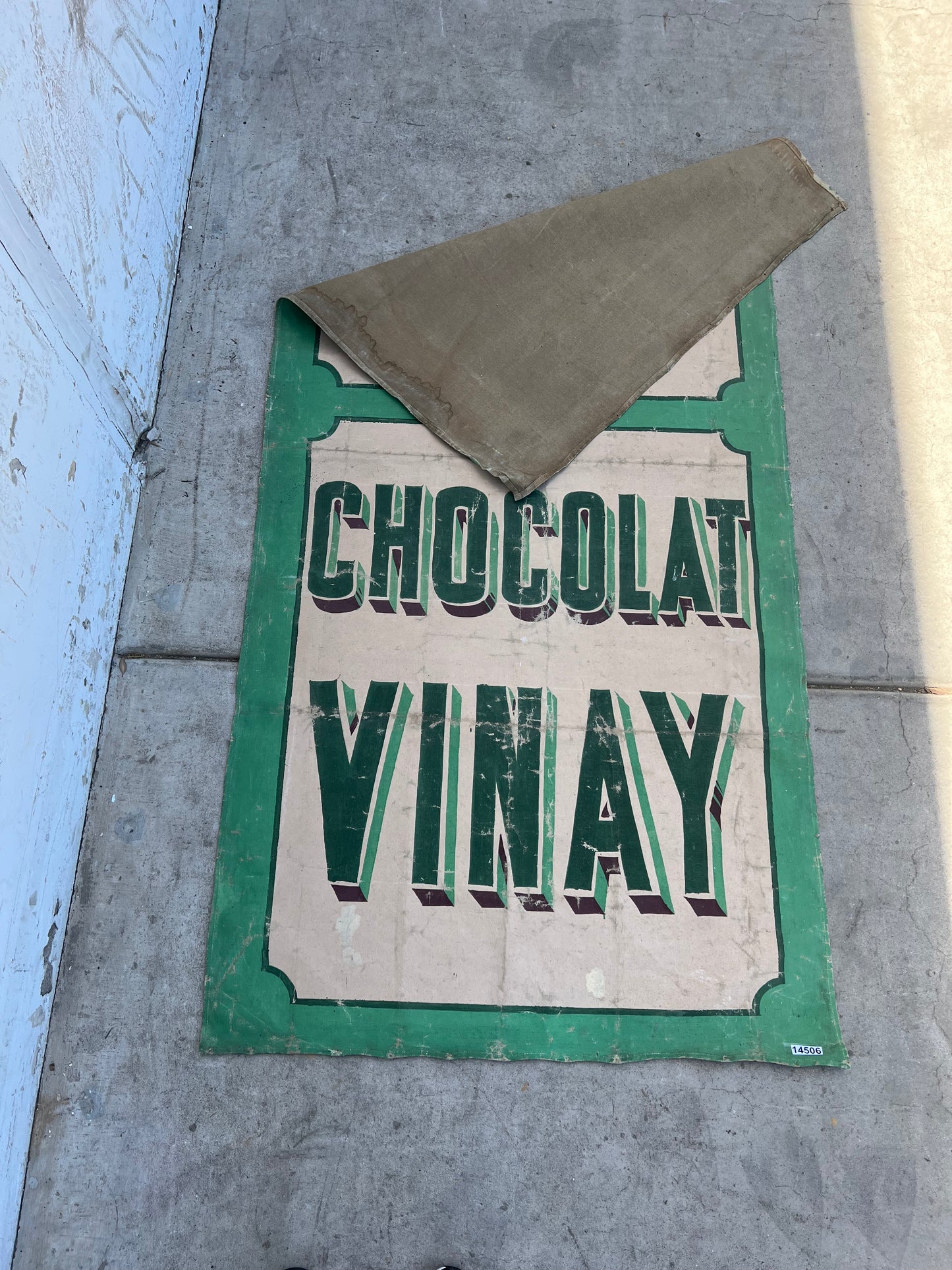 Waxed Linen Painted Chocolate Store Banner/Sign