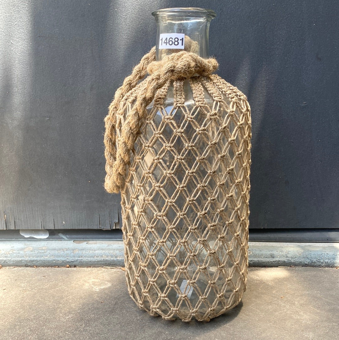 Large Clear Bottle w/Jute