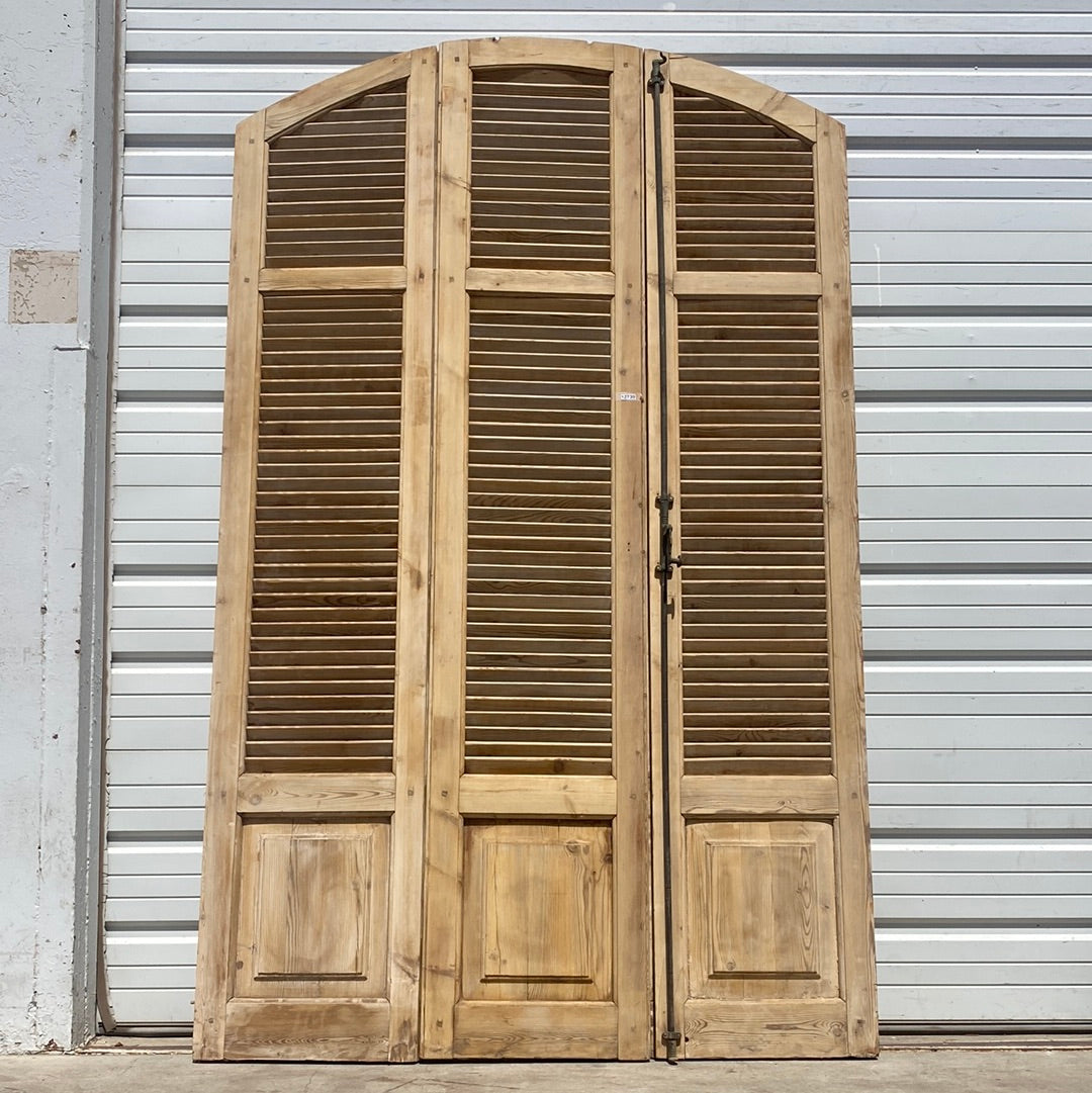 Set of 3 Antique Bi-Folding Arched Shutters