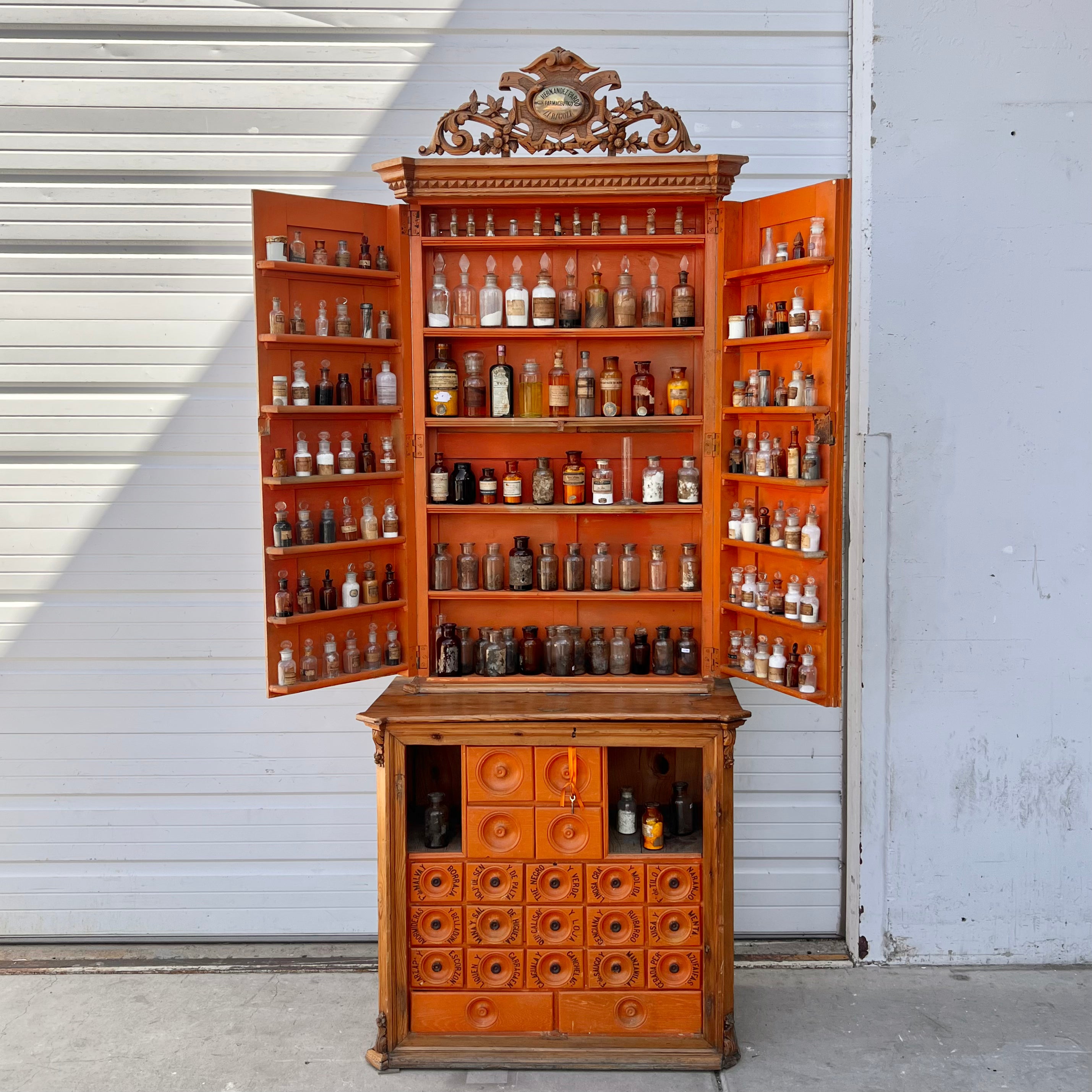 Spanish Antique Apothecary Cabinet, ca. 1800s with Original Bottles –  Antiquities Warehouse