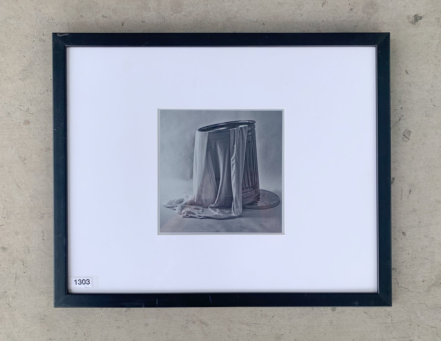 “Garbage Can with Fabric” Framed Photograph/Art