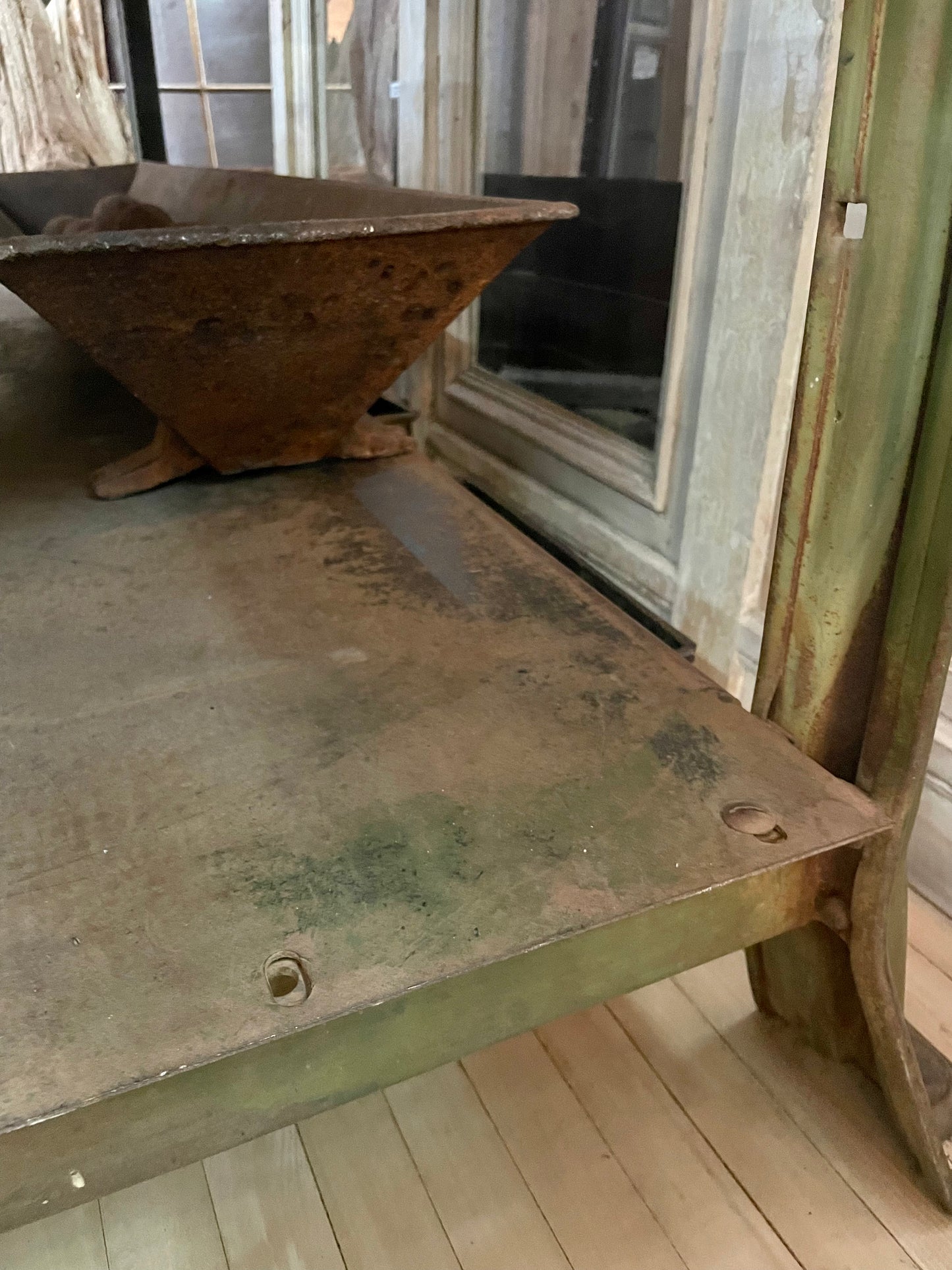 Reclaimed Wood Top Work Table