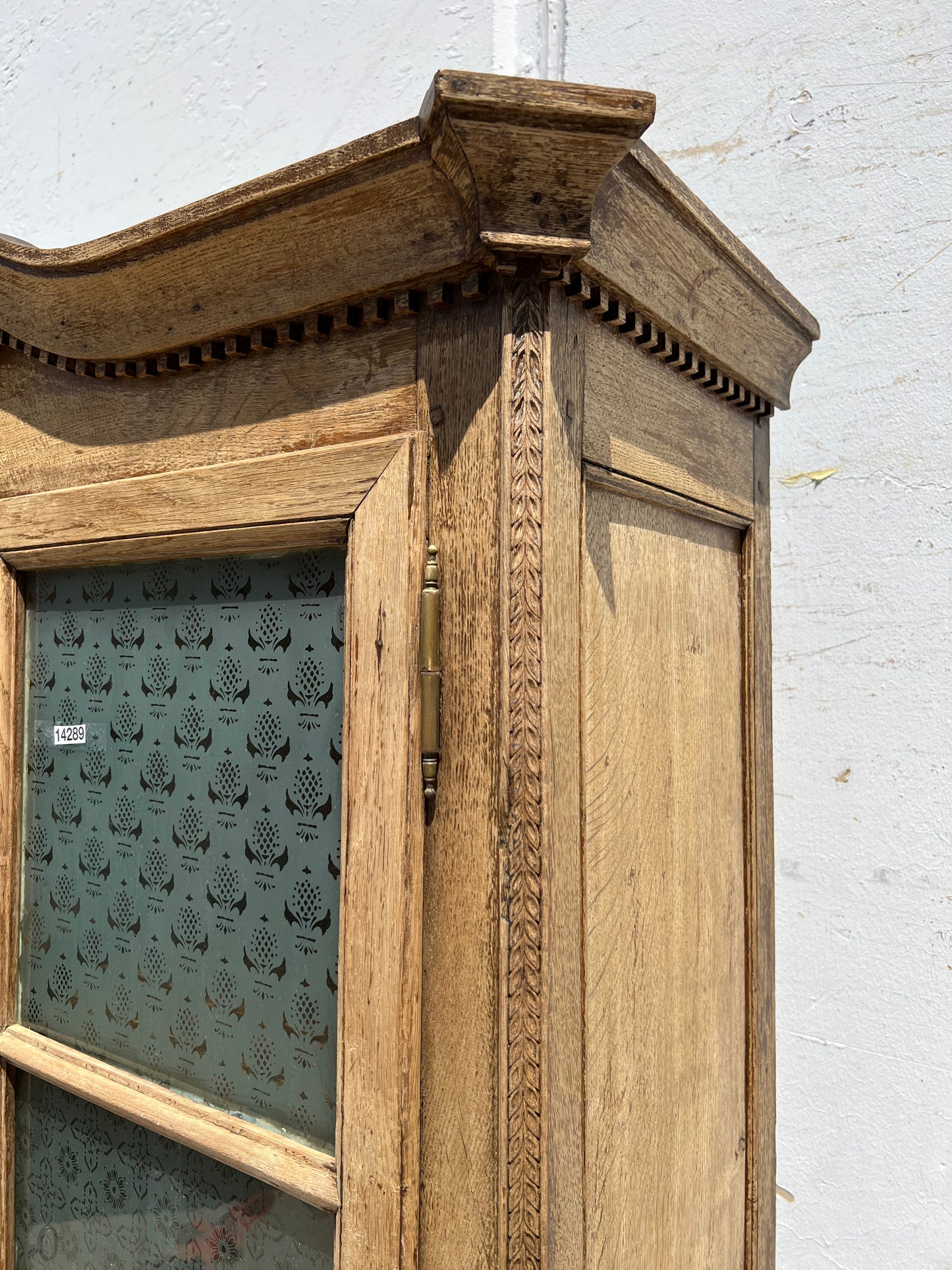 Bleached French Antique Display Cabinet