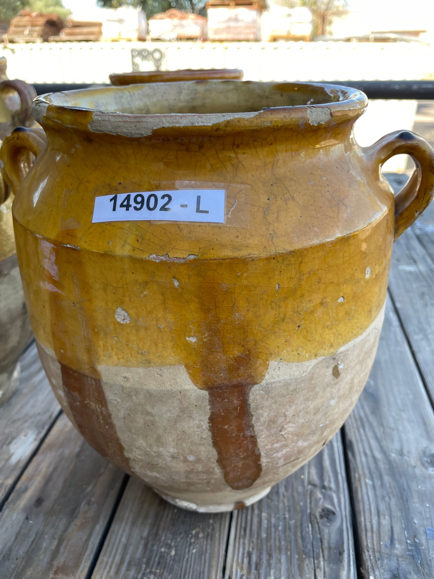 Large Yellow Glazed Confit Pot