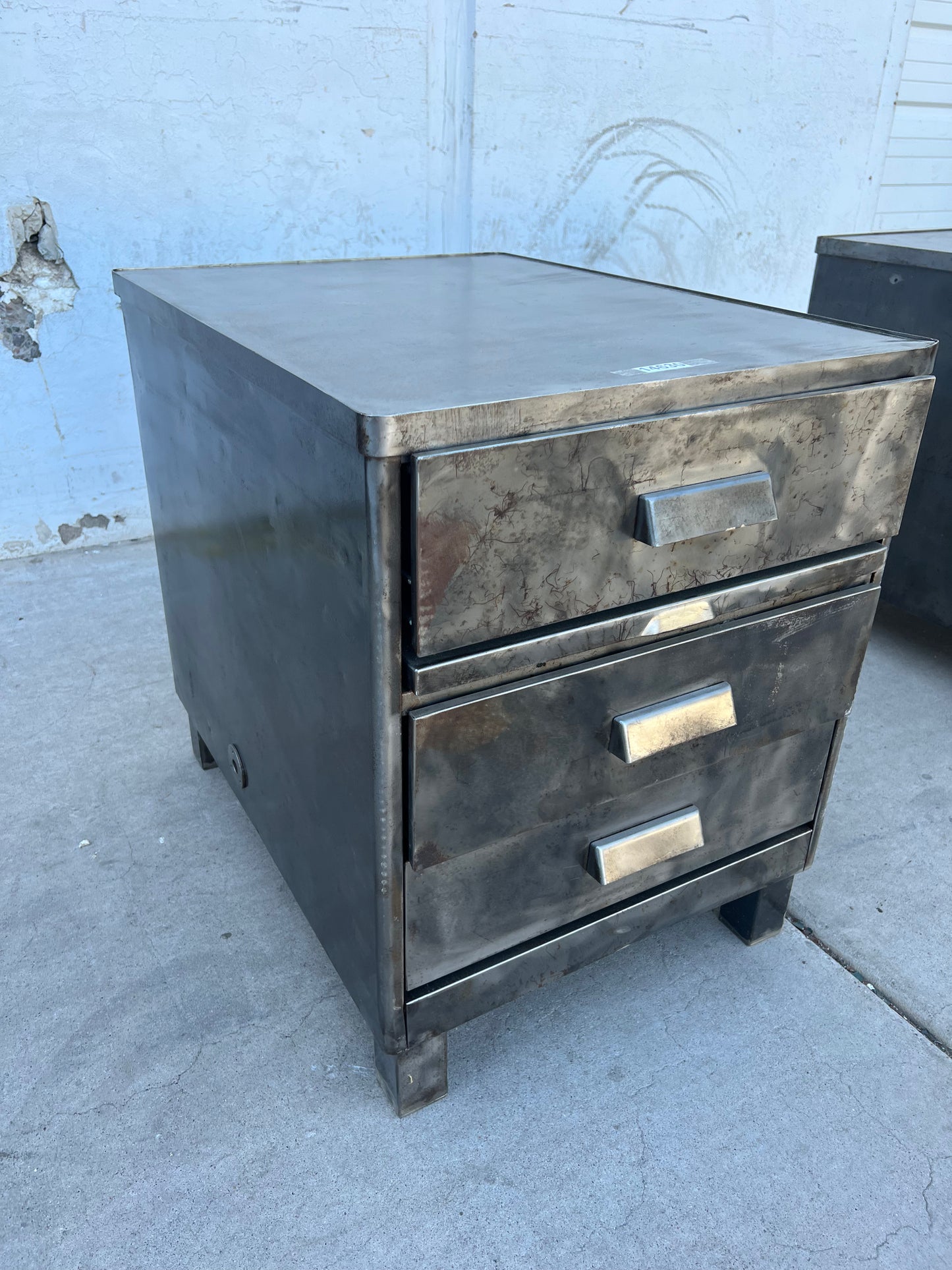 Stripped Metal Nightstand