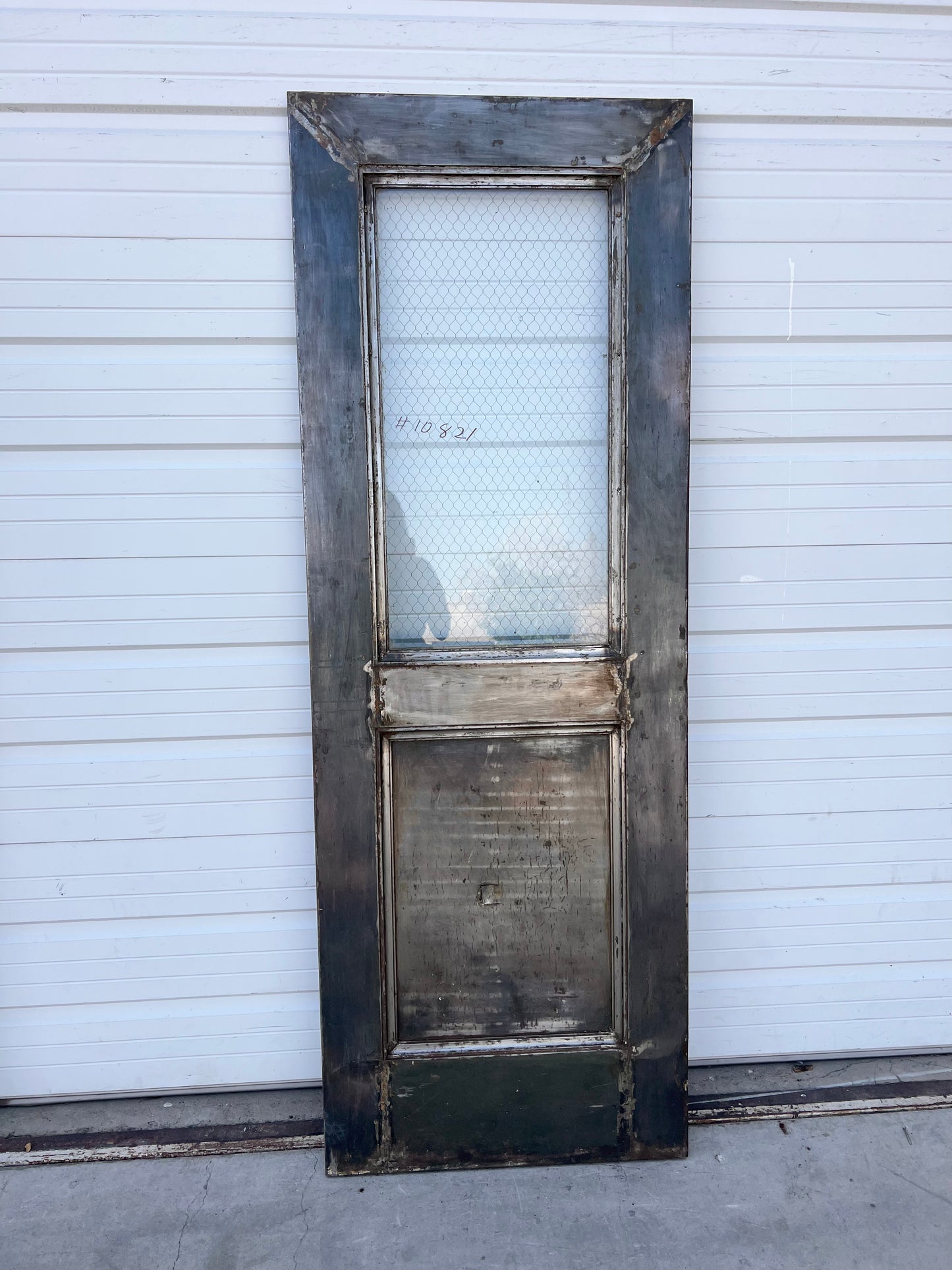 Half Lite Single Steel Metal Fire Door with Chicken Wire Glass
