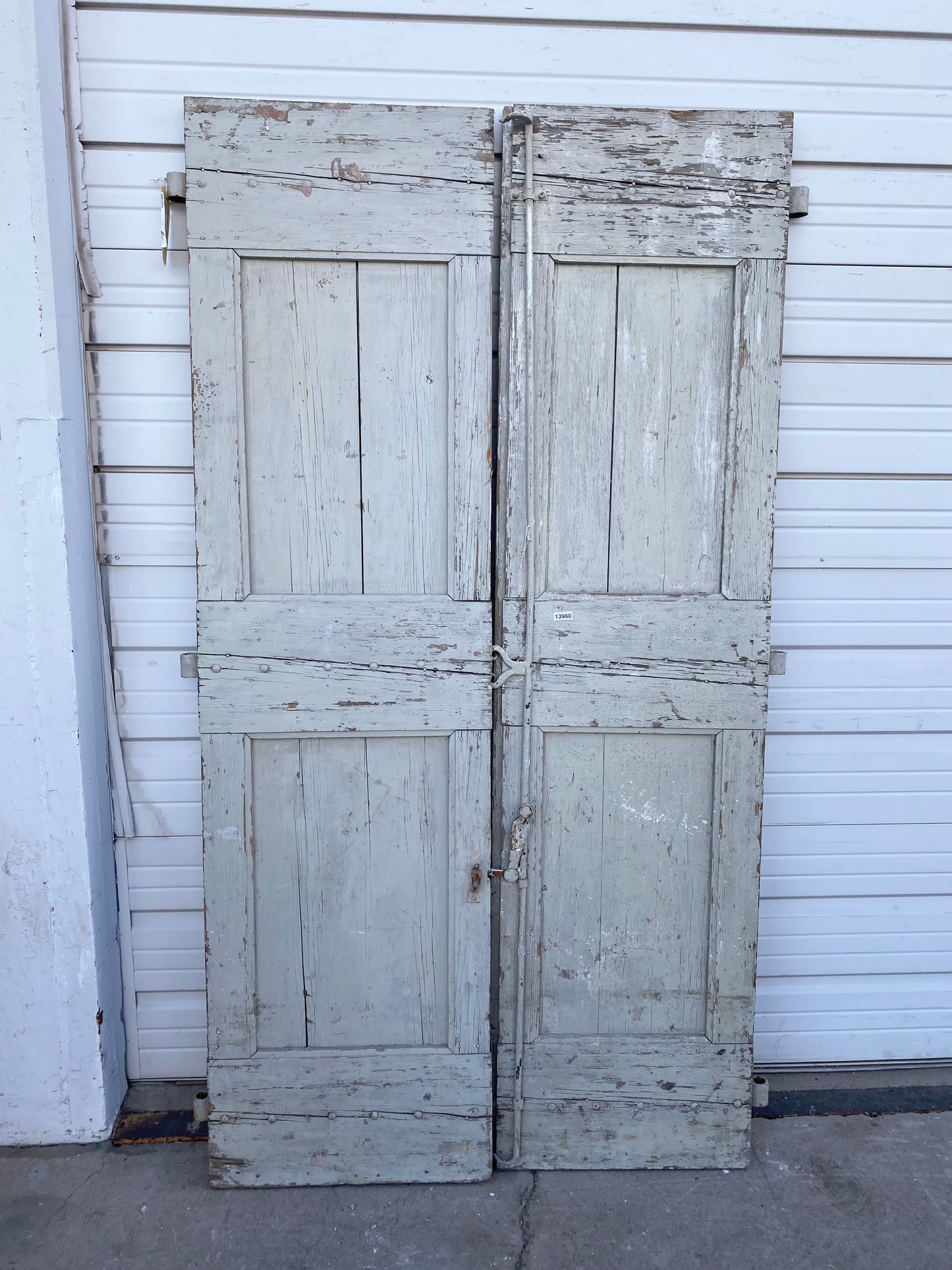 Pair of Gray Wood 2 Panel French Shutters