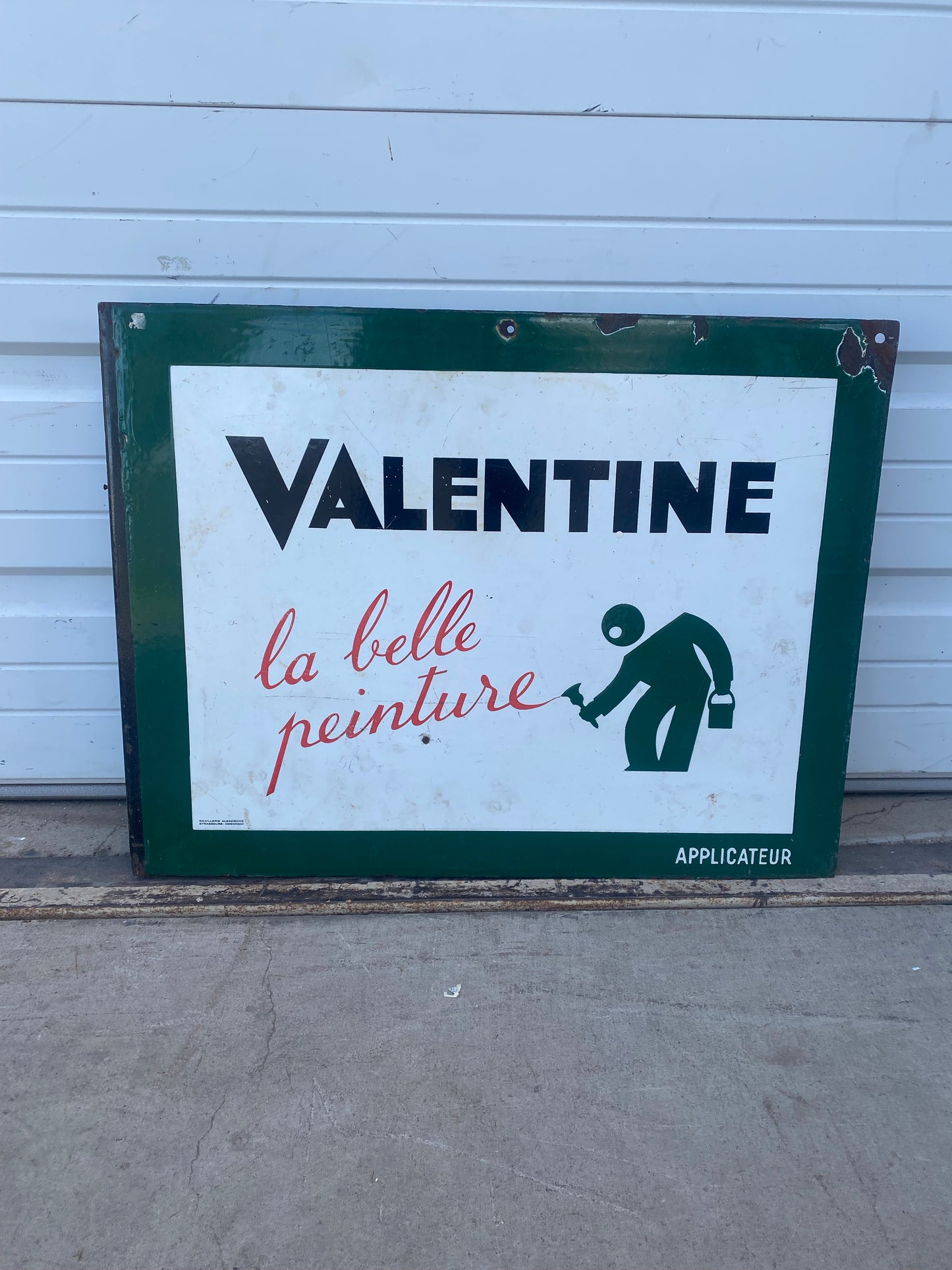 Double-sided Metal Store Sign "Valentine, La Belle Peinture"