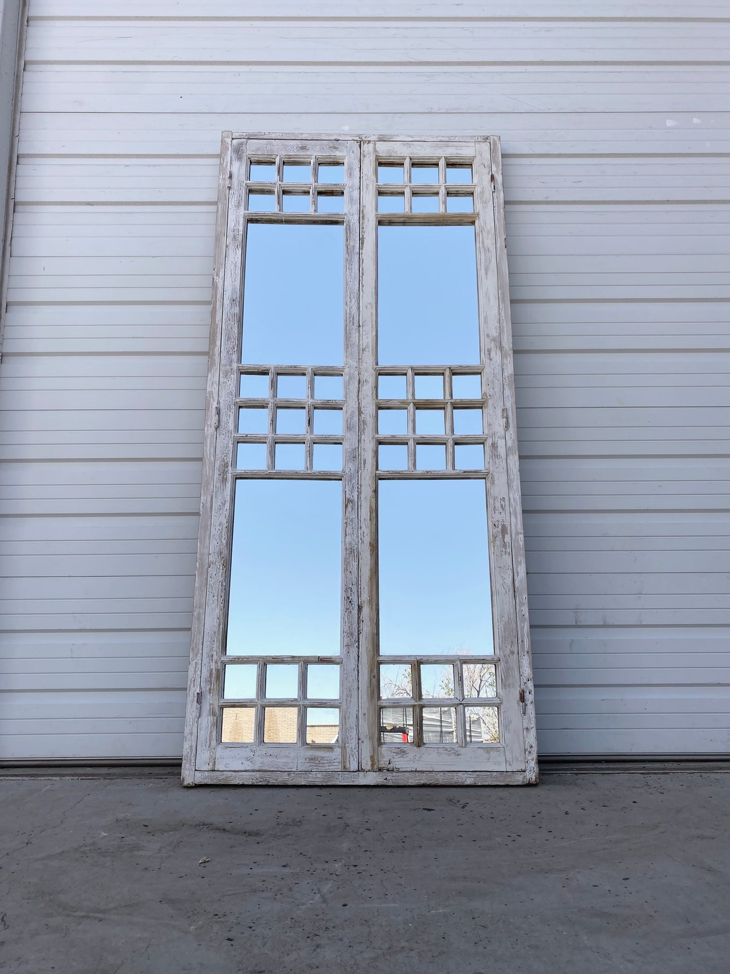 Painted Mirrored Rectangle Window with Frame