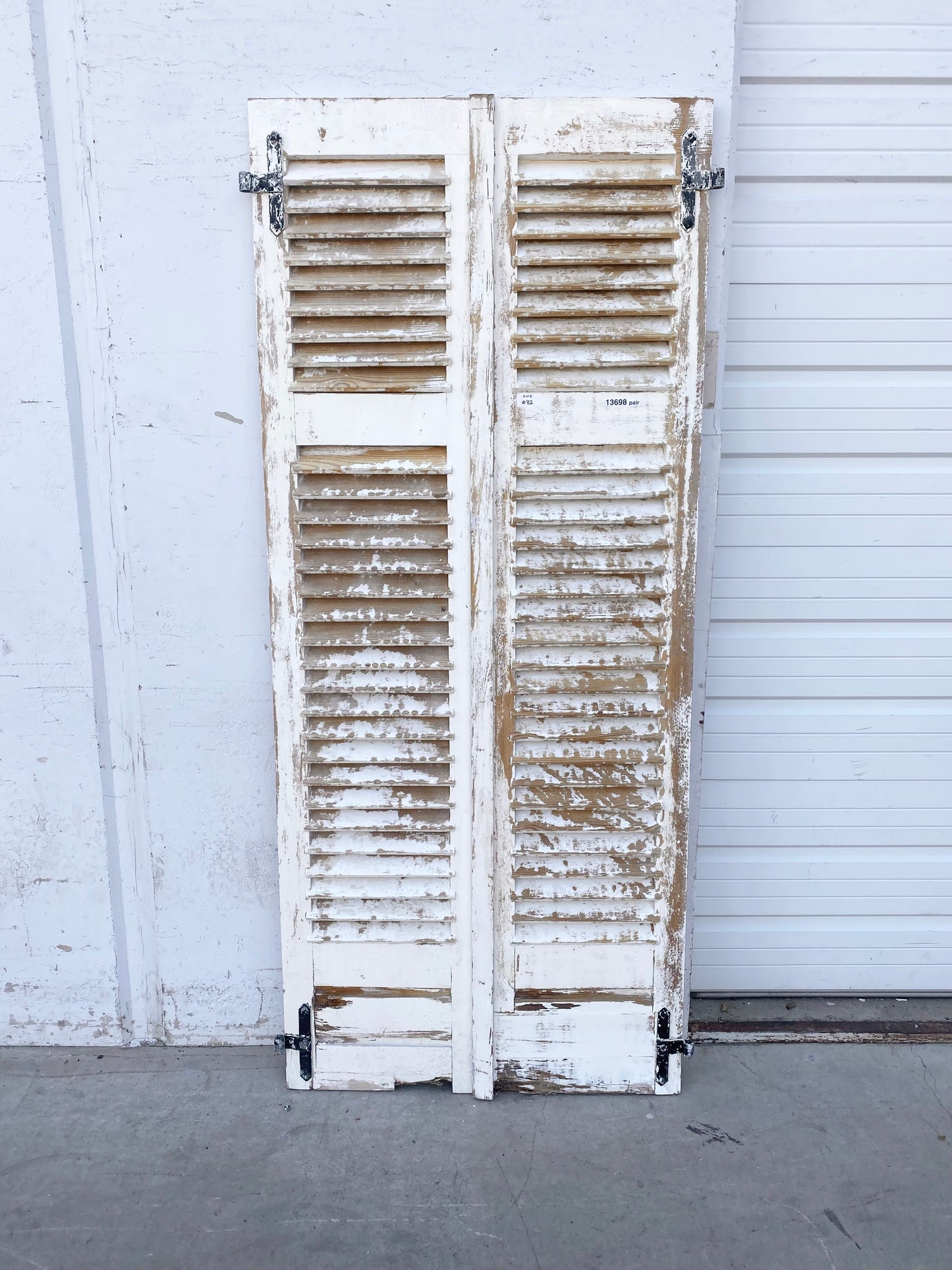 Pair of White Painted Shutters