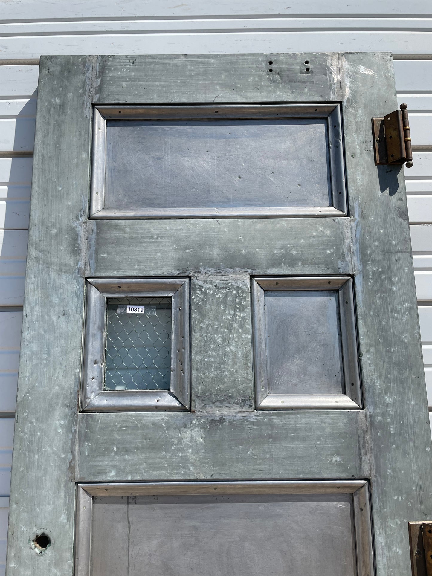 4 Panel 2 Lite Chickenwire Glass Single Metal Fire Door
