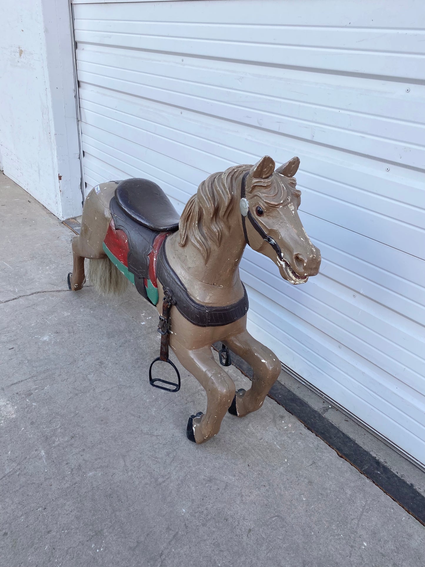 French Wood Carousel Horse Figure